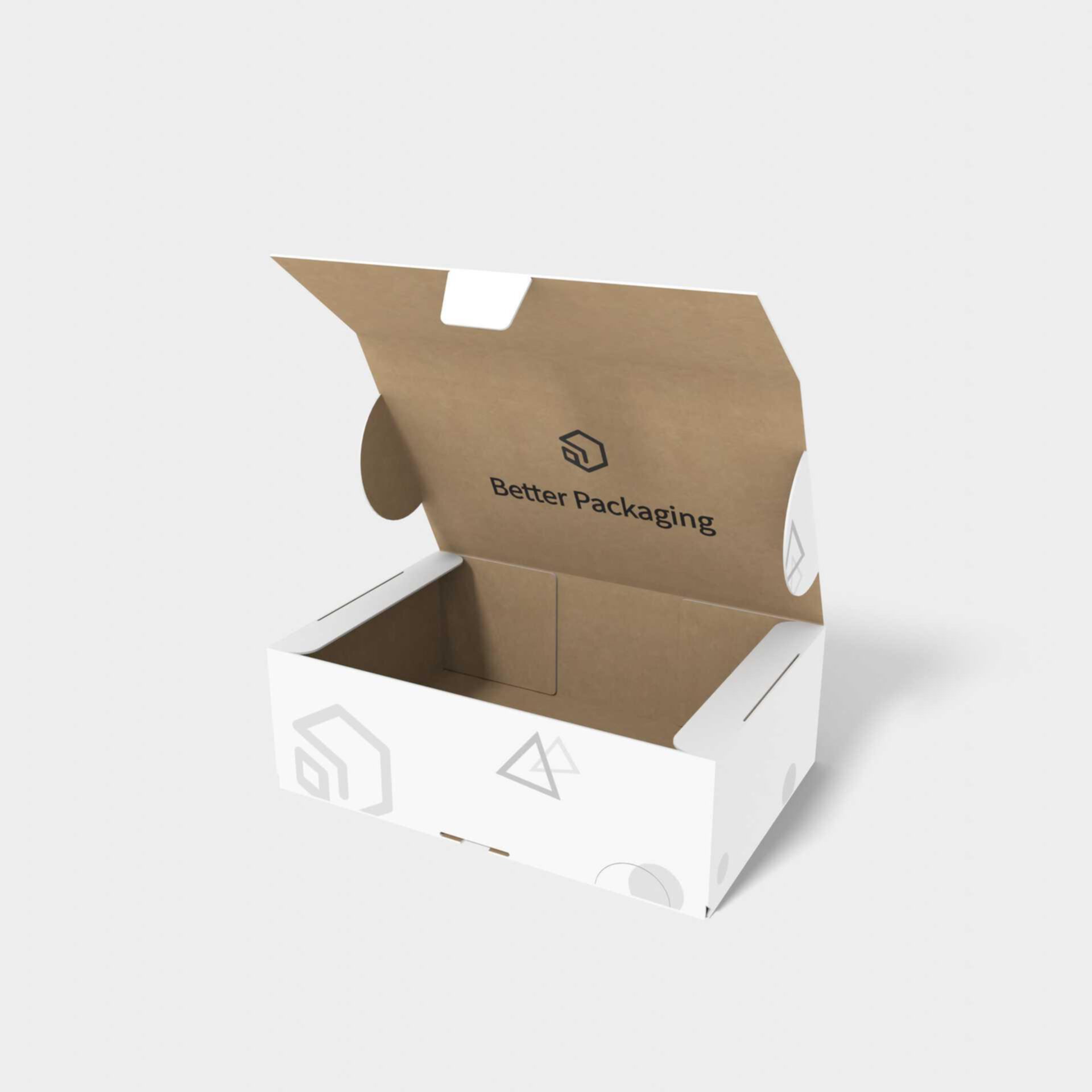 Flip top miler box with lock inserts — Corrugated board