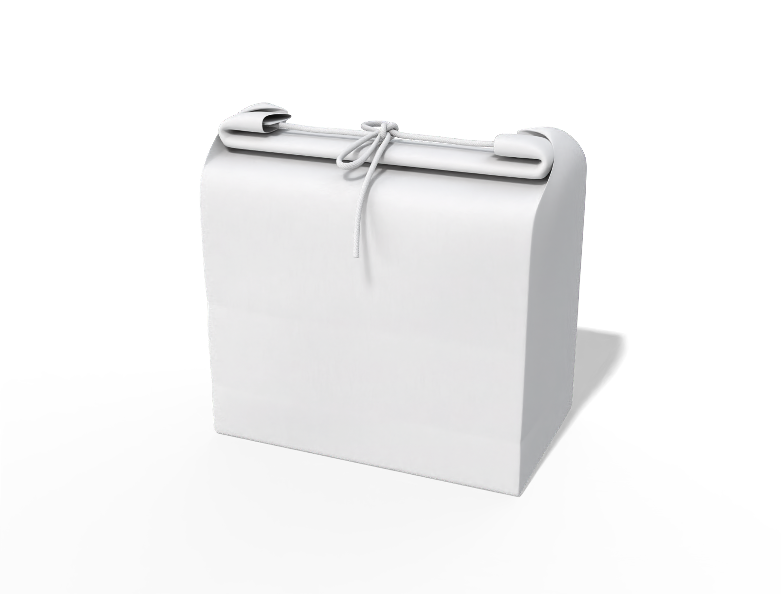 Takeout paper bag — White paperboard