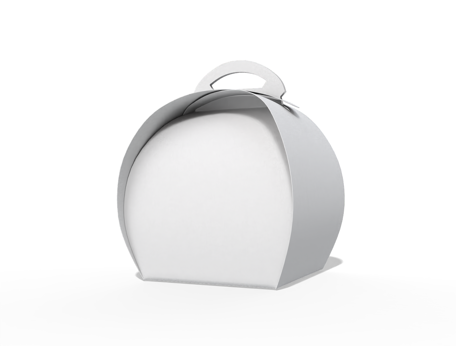 Cake box with handle — White paperboard