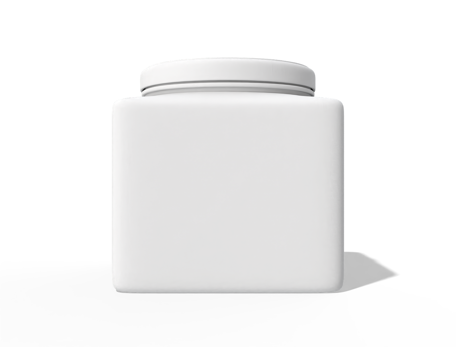Square glass jar — Clear glossy plastic