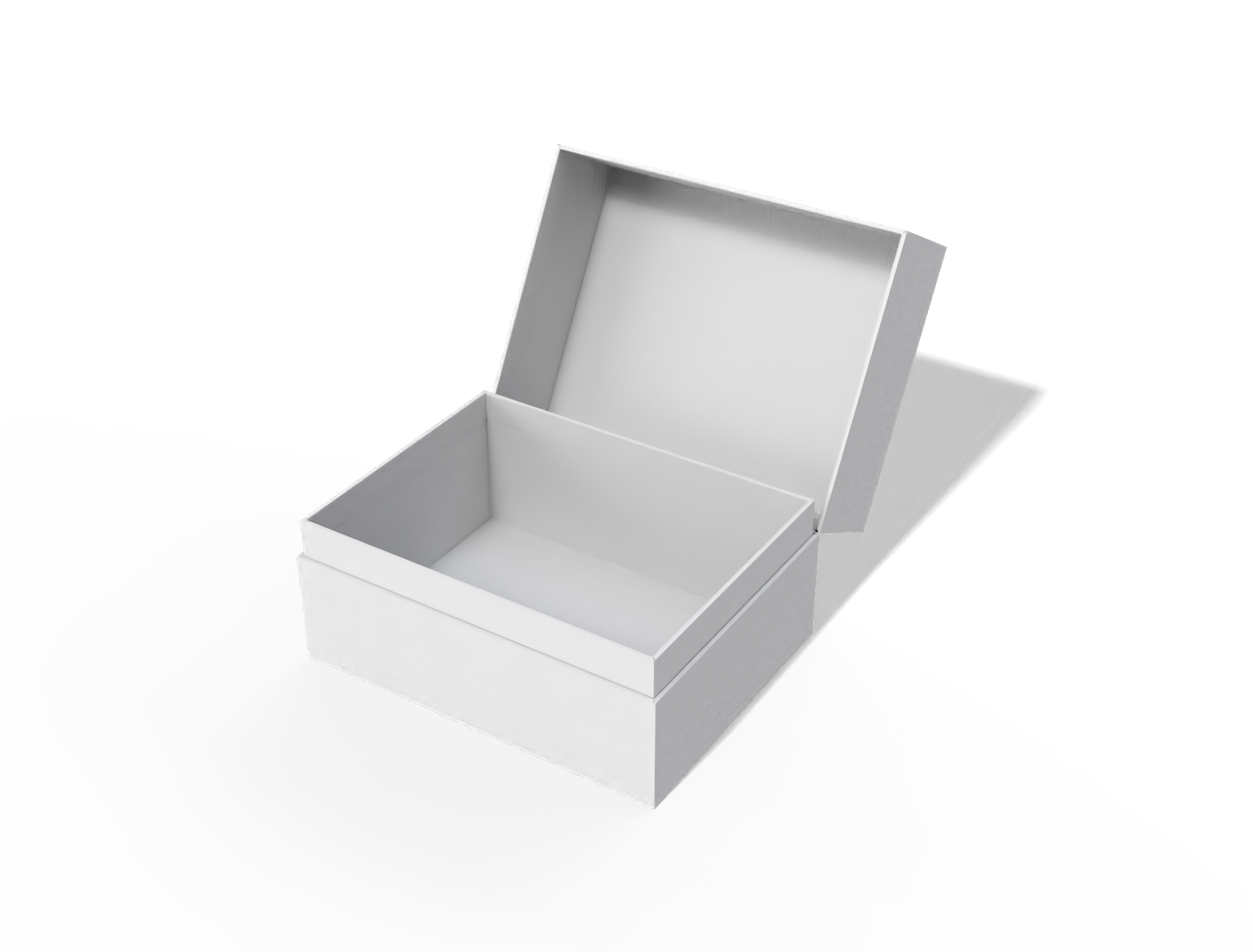 Hinged flip lid rigid box — White paperboard