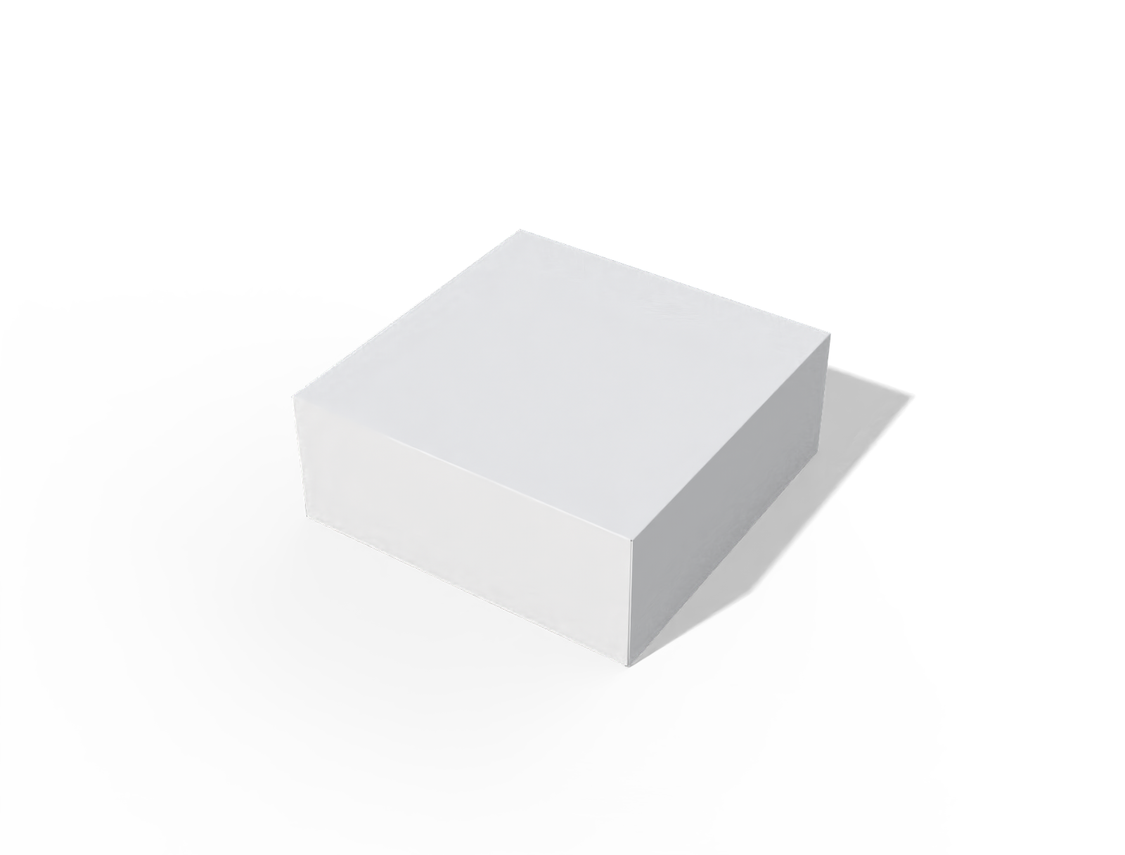 Full-depth cover top and base cardboard box — White paperboard