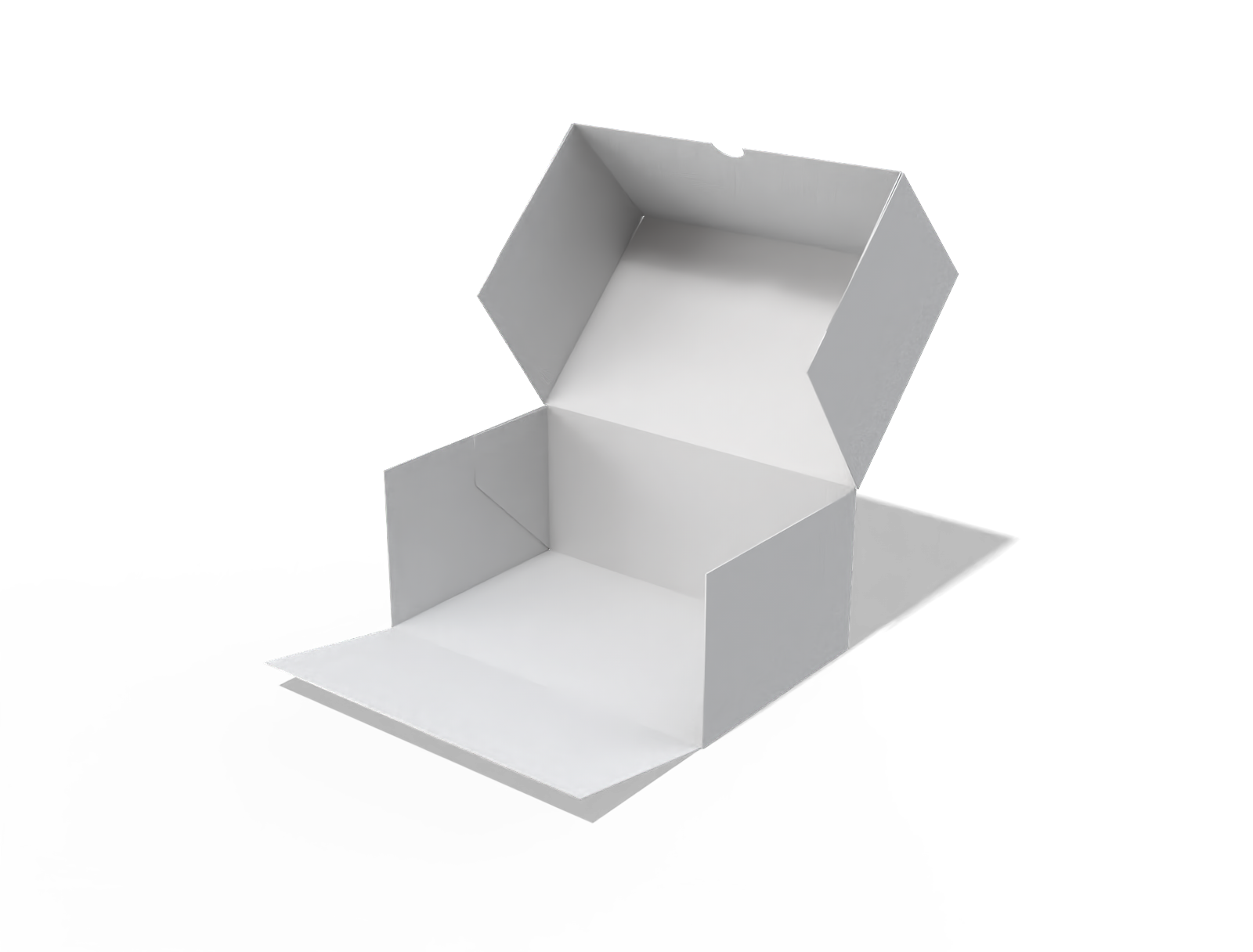 Adhesive flip-top cake box — White paperboard