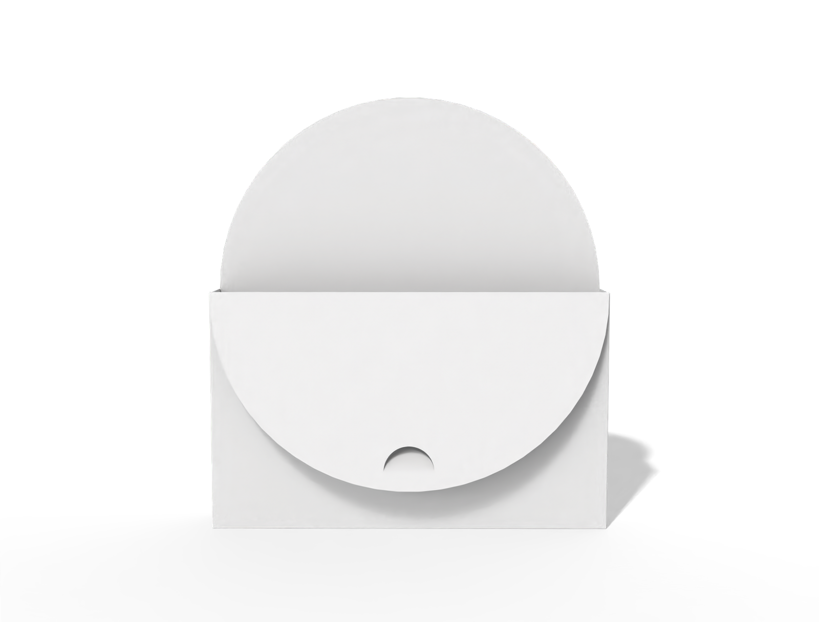 Folding semicircular display baking box — White paperboard