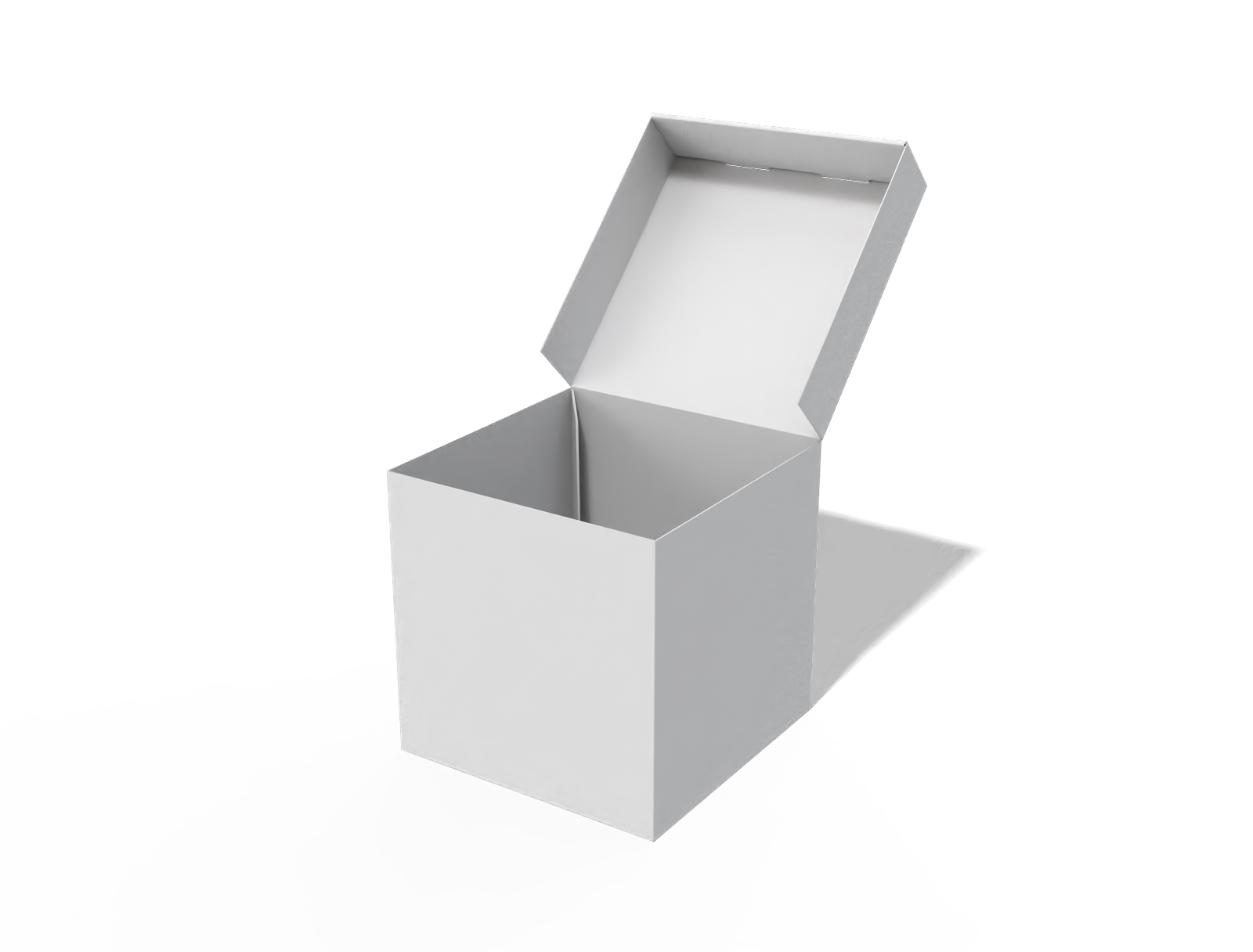 Four-sided corner flip-top box — White paperboard