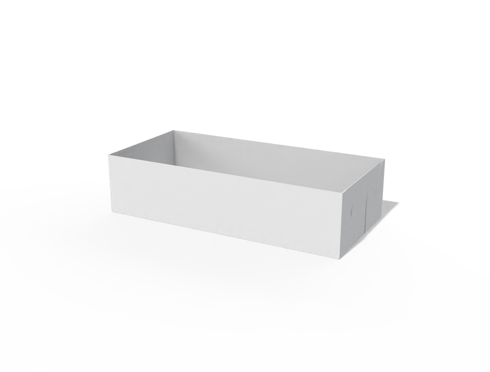 Snap-edge tray box — White paperboard