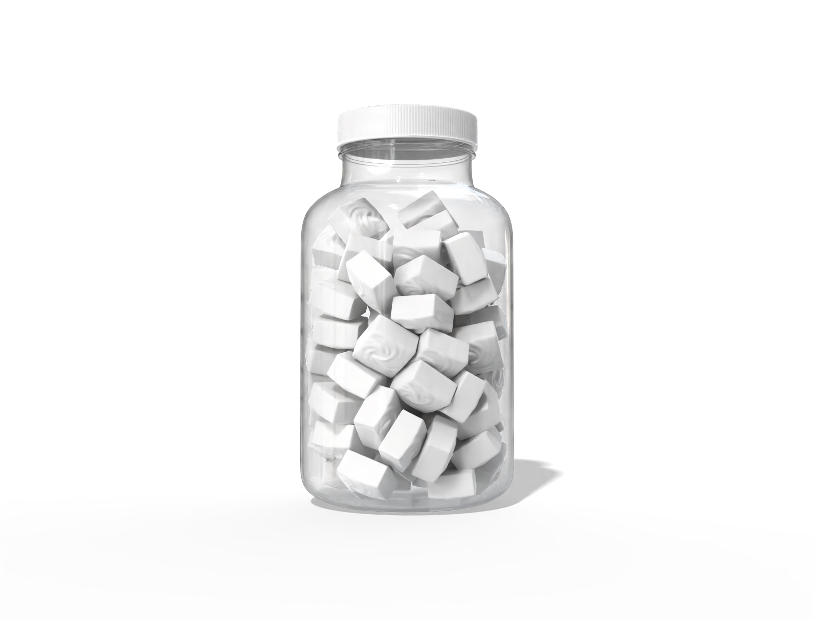 Supplement bottle — Clear glossy plastic