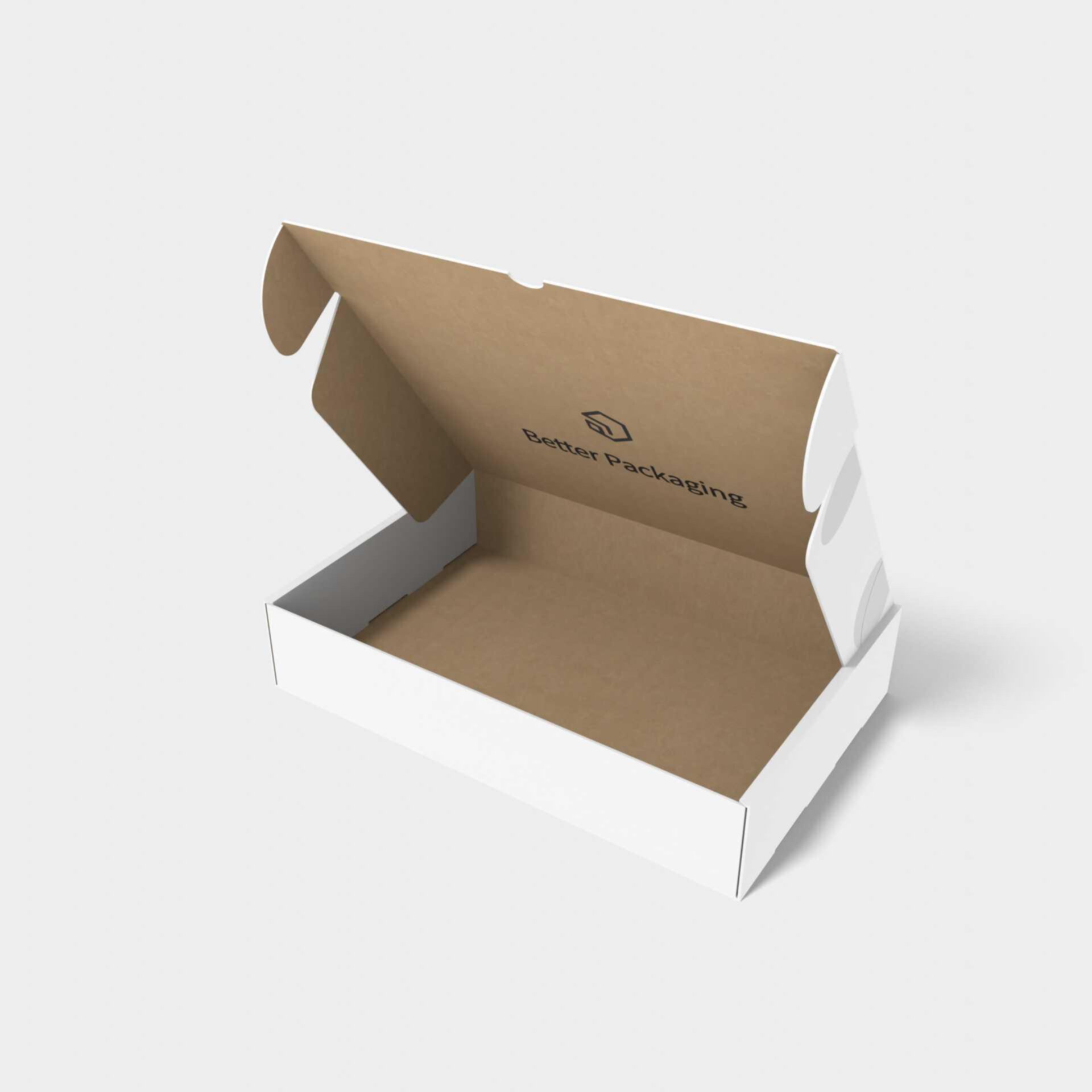 Maqueta de caja de envío con tapa abatible — Corrugated board