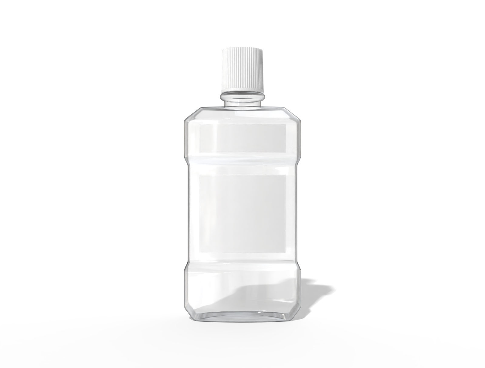 Mouthwash bottle — Clear glossy plastic