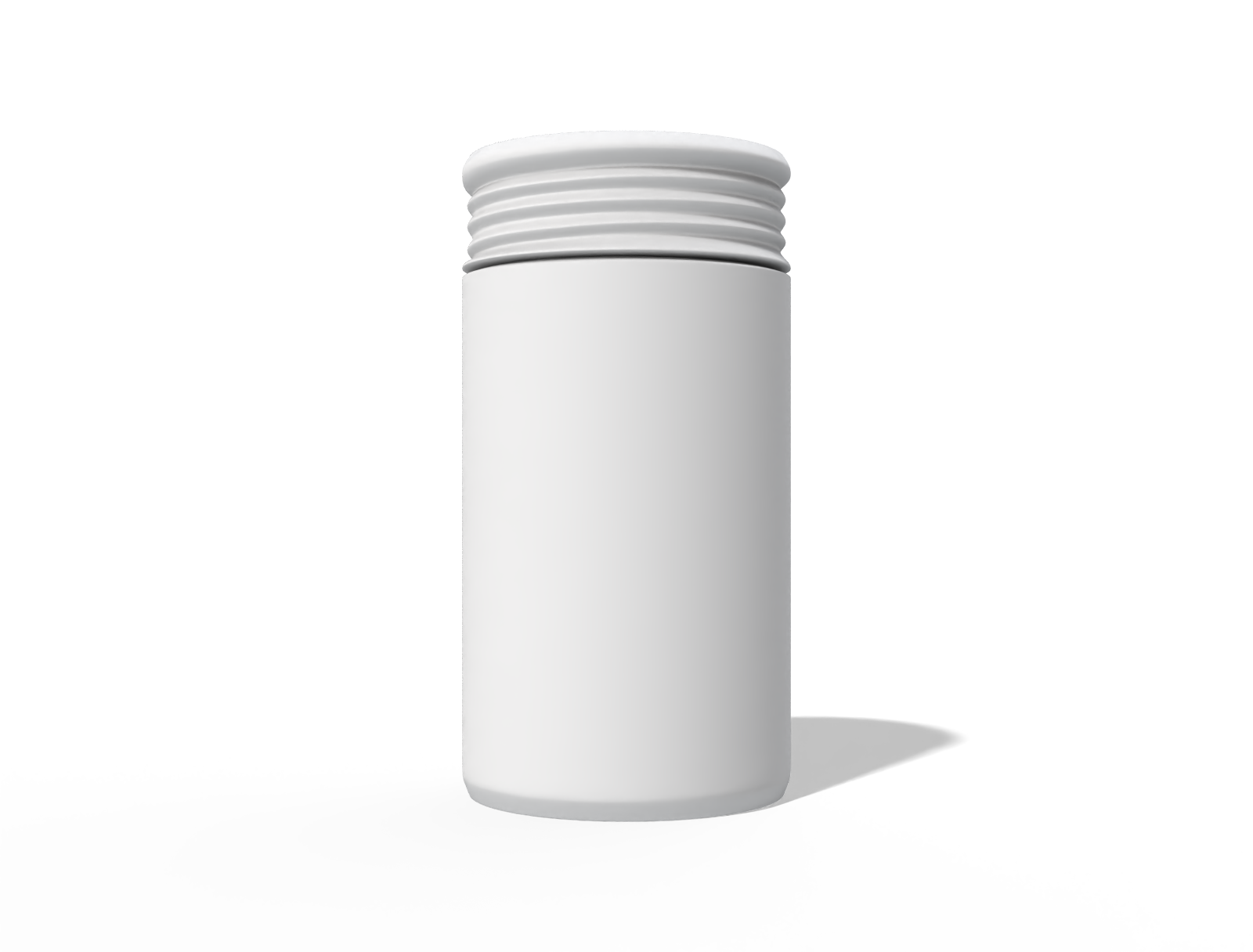 Small cylindrical bottle — Clear matte plastic