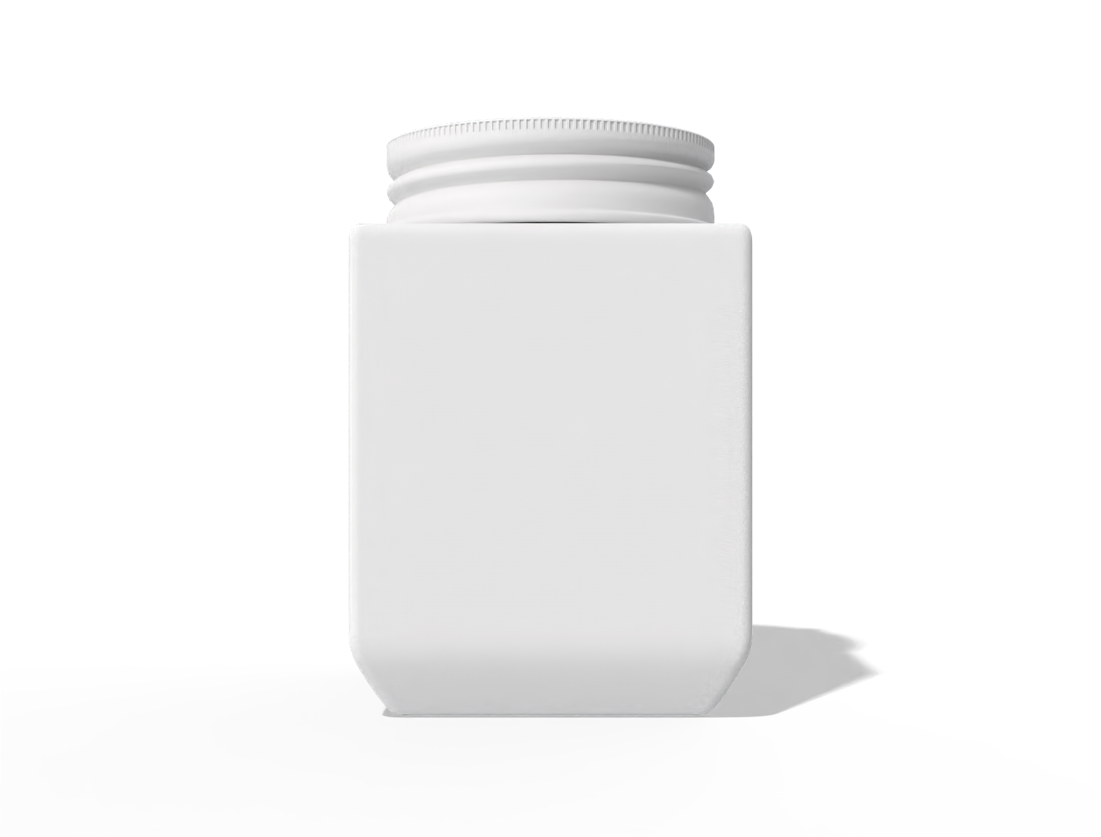 Square glass jar — Clear glossy plastic