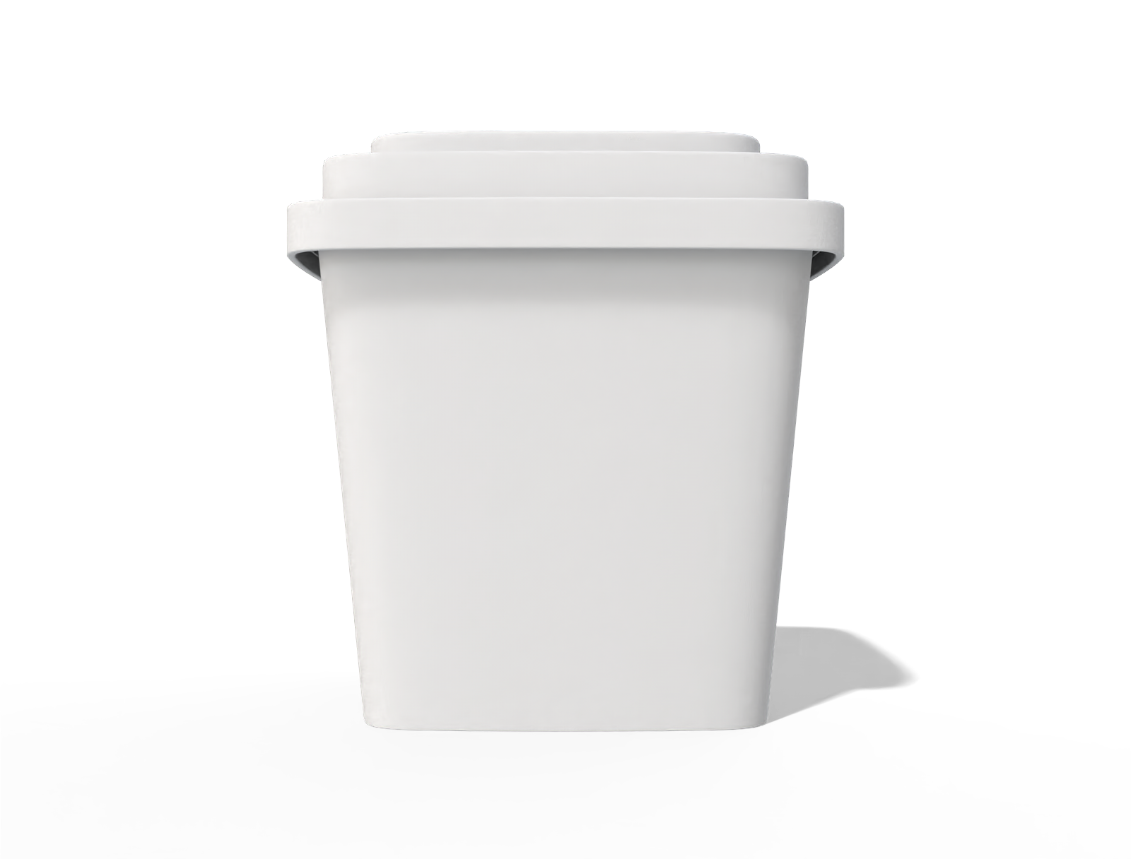 Square cup with lid — Glossy plastic