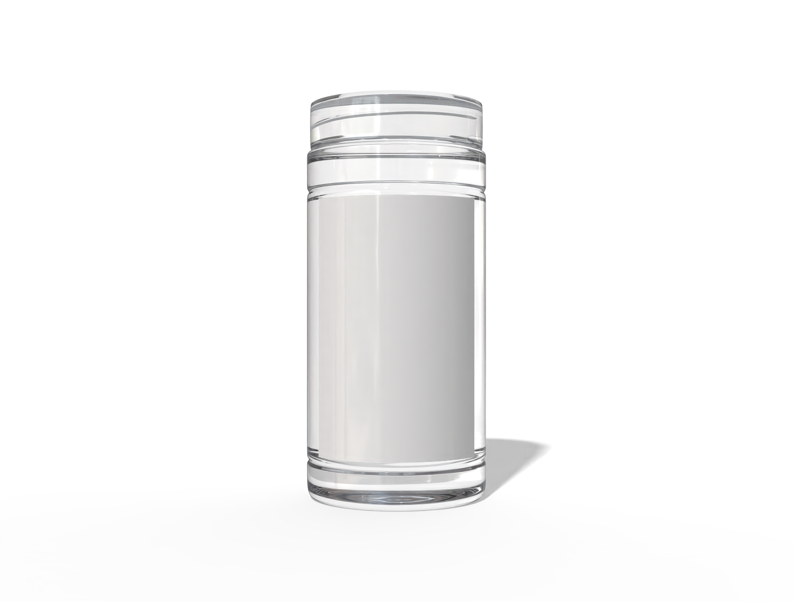 100 g plastic supplement bottle — Clear glossy plastic