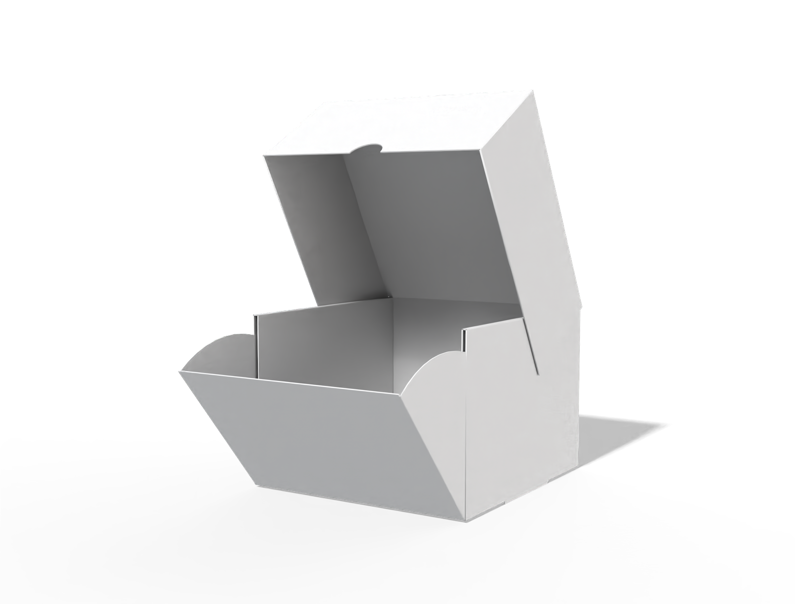 Burger box — White paperboard