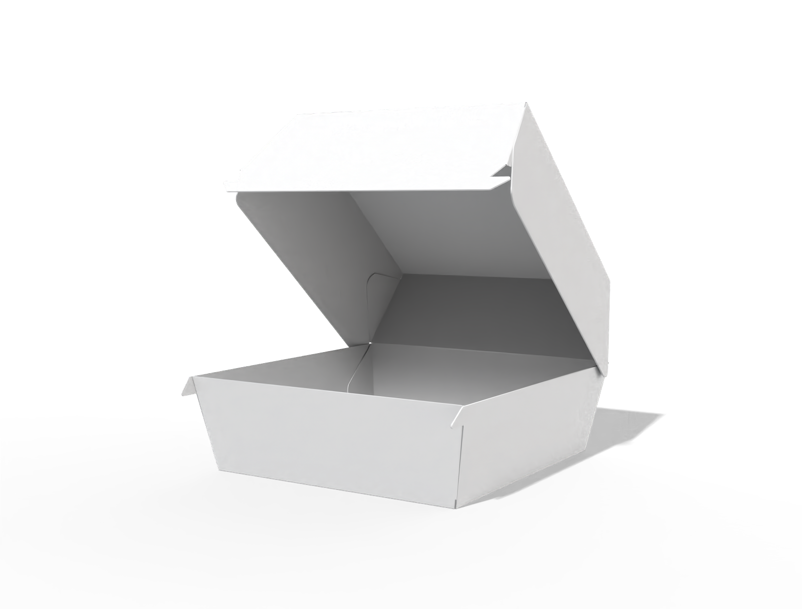 Burger box — White paperboard