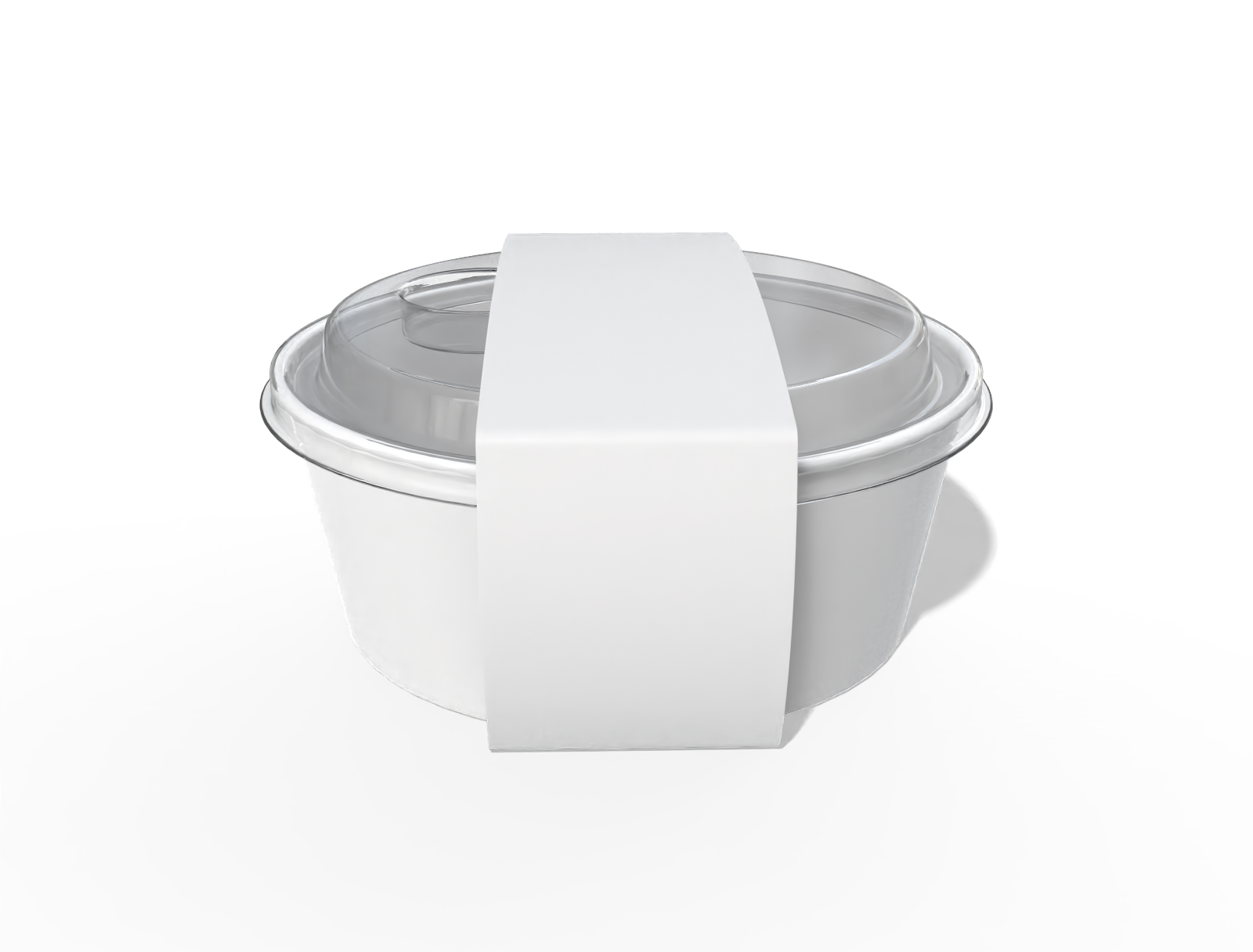 Disposable bowl with sleeves — Glossy plastic