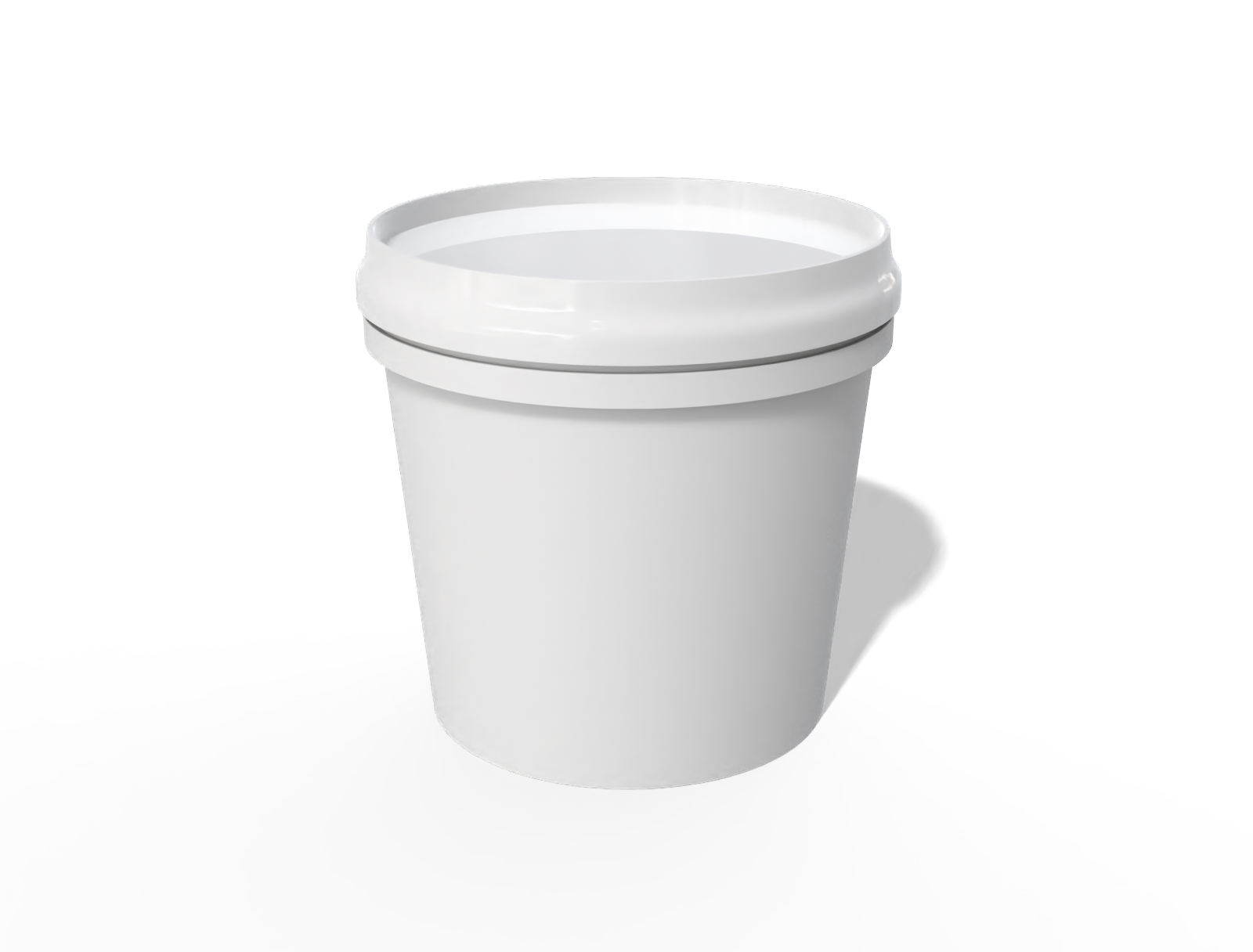 Plastic bucket — White paperboard