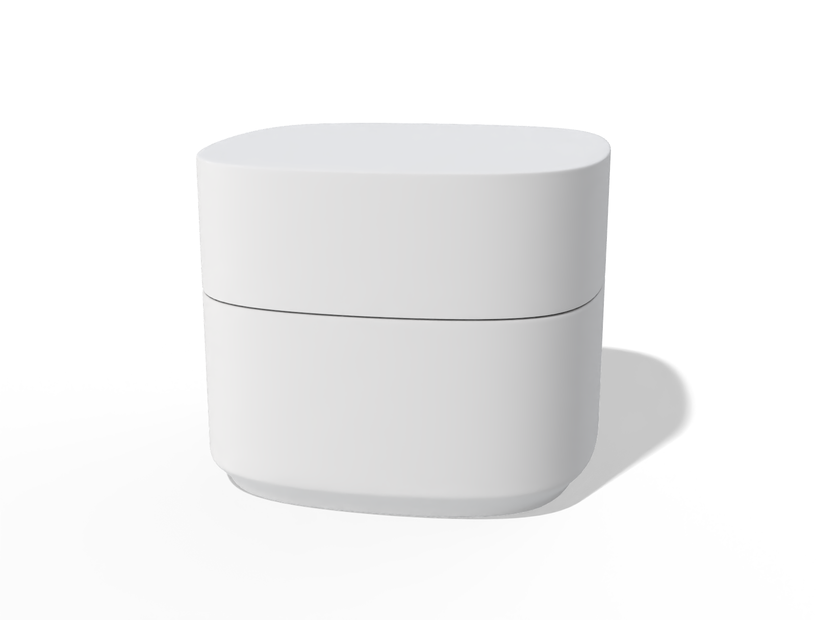 Square cosmetic jar — Glossy glass