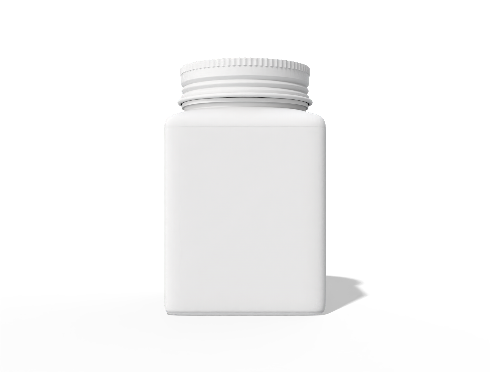 Square supplement jar — Clear glossy plastic