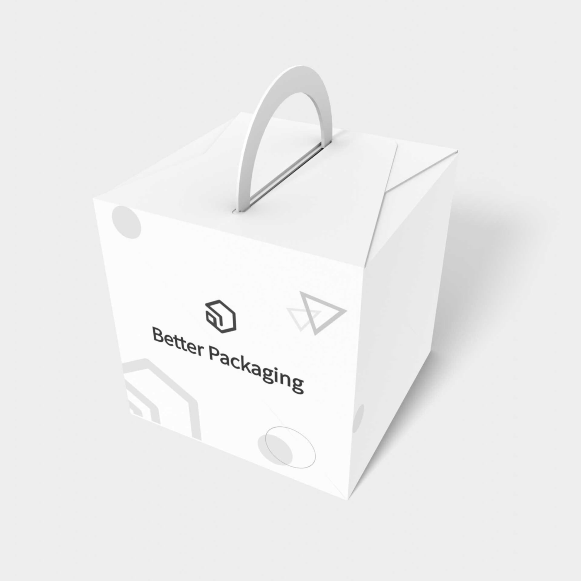 Tuck end box variations polygonal button bottom handle — White paperboard