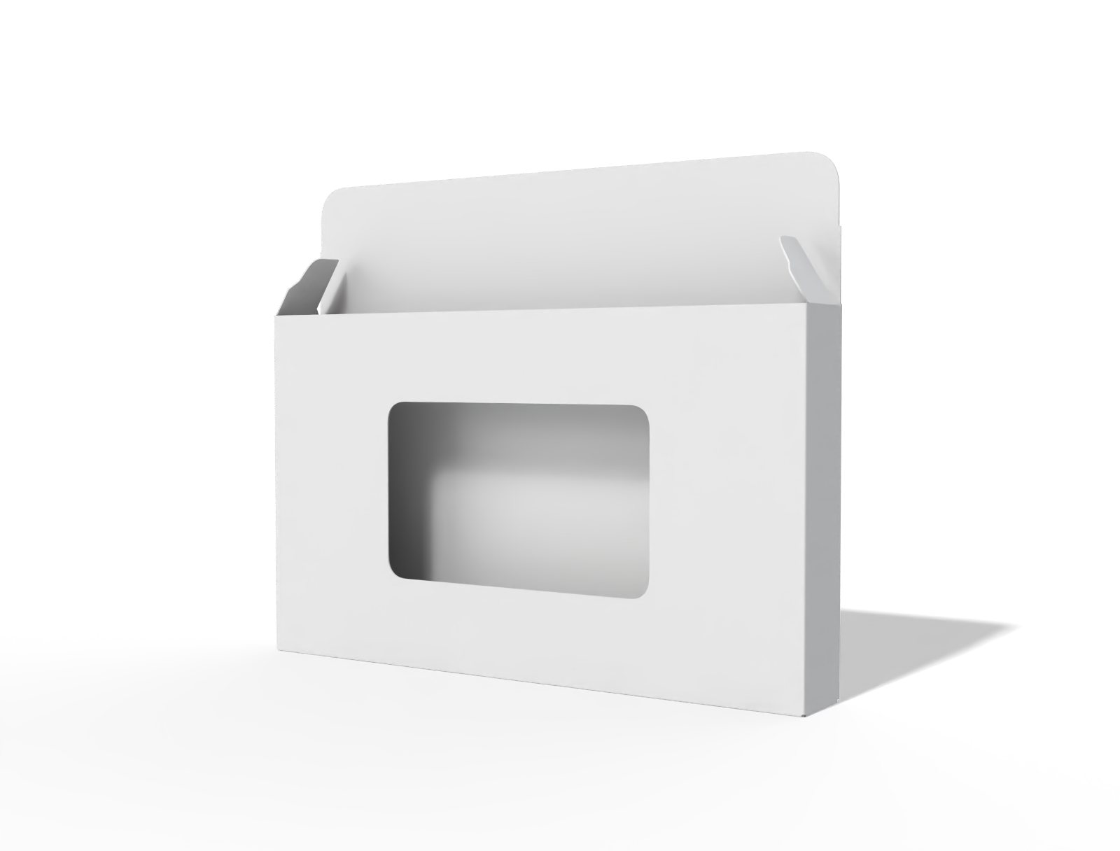 Tuck end window ampoule box — White paperboard
