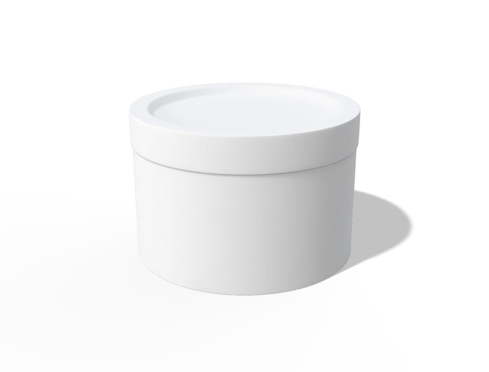 Cylindrical plastic makeup — Glossy metal