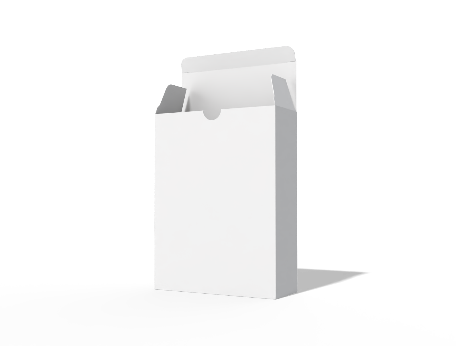Thumb cut perfume box — White paperboard