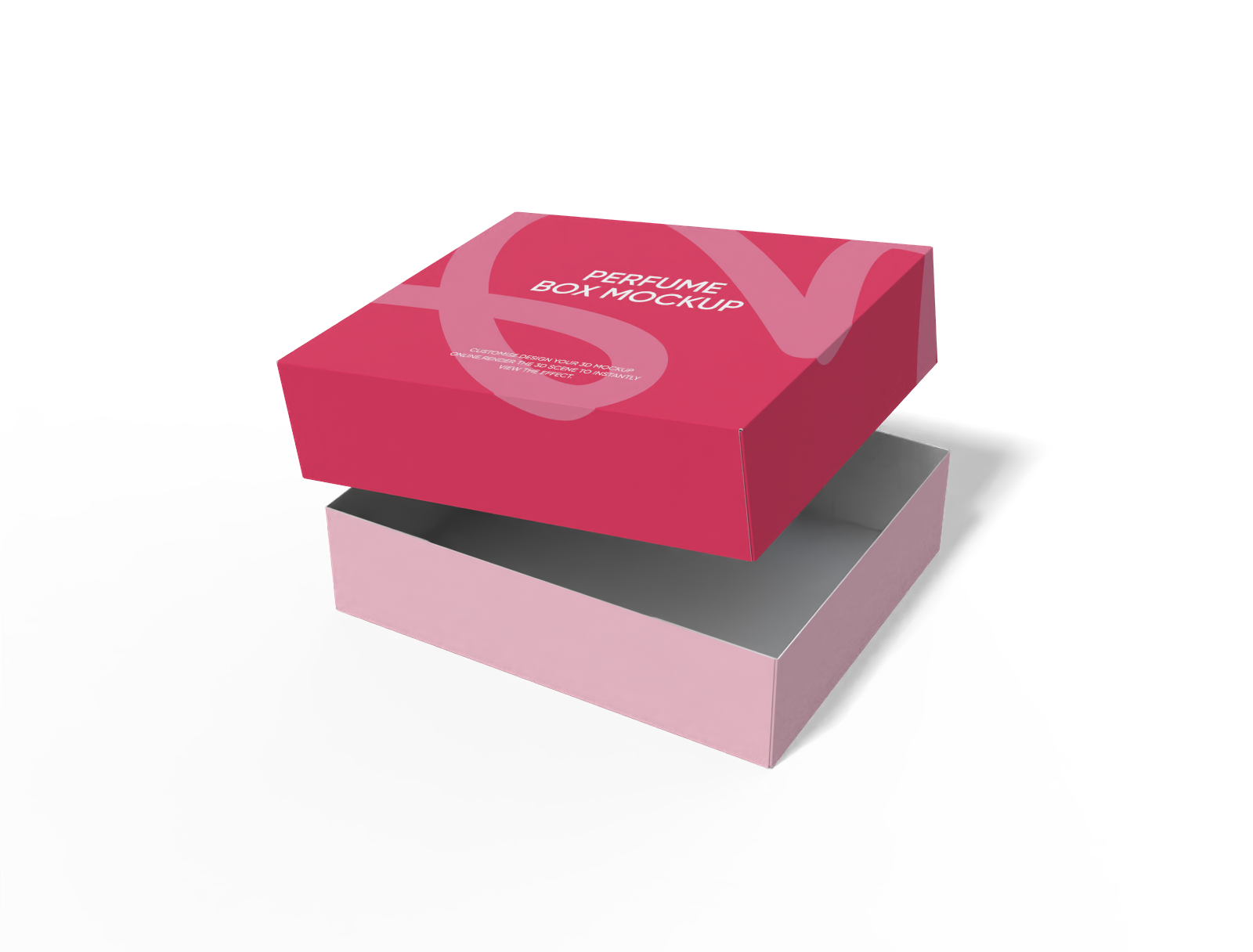 Maqueta de caja de perfume con tapa — White paperboard