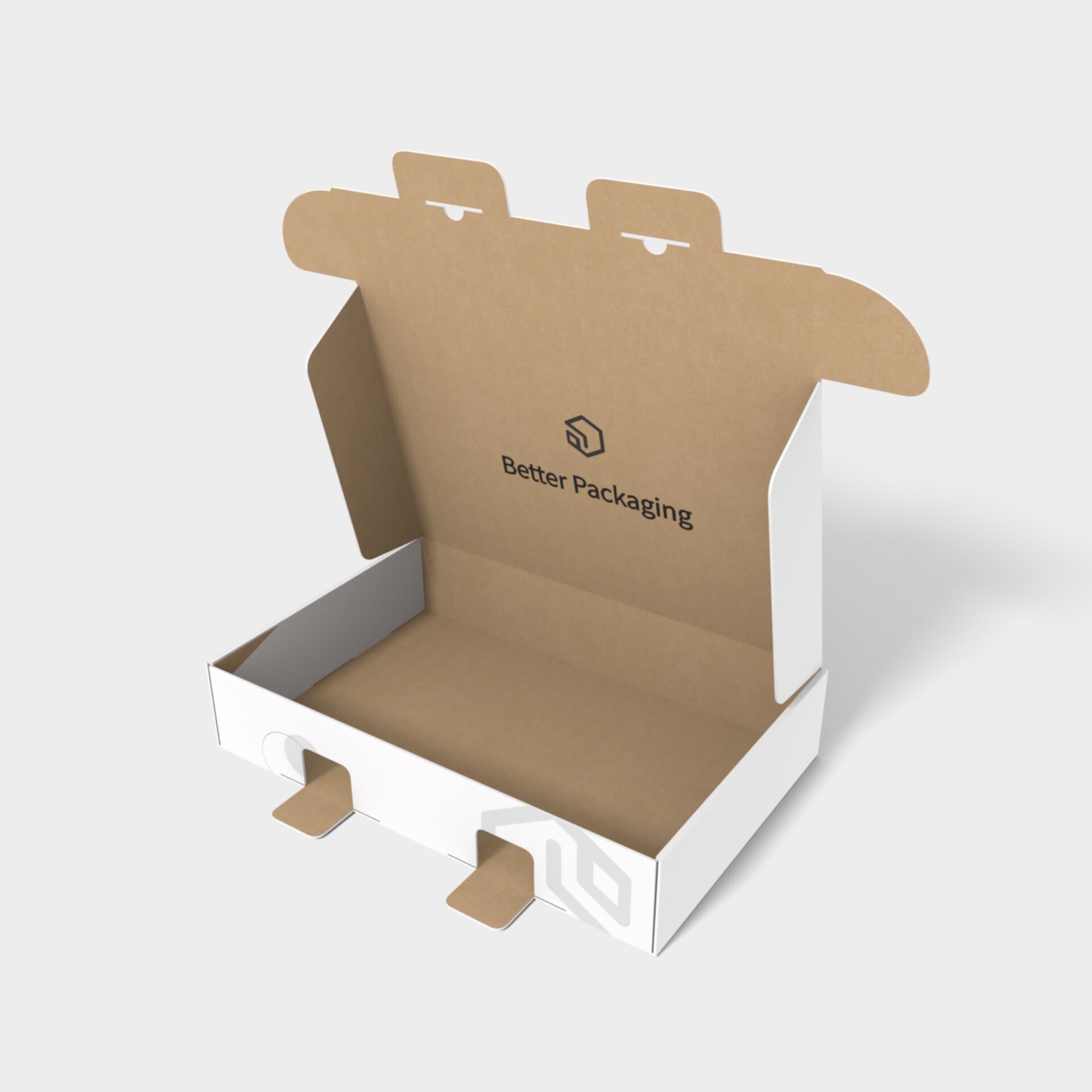 Mailer box with Double safety buckles — E-flute corrugated board