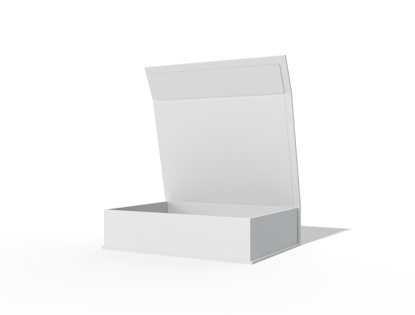 Flip top magnetic perfume box — White paperboard