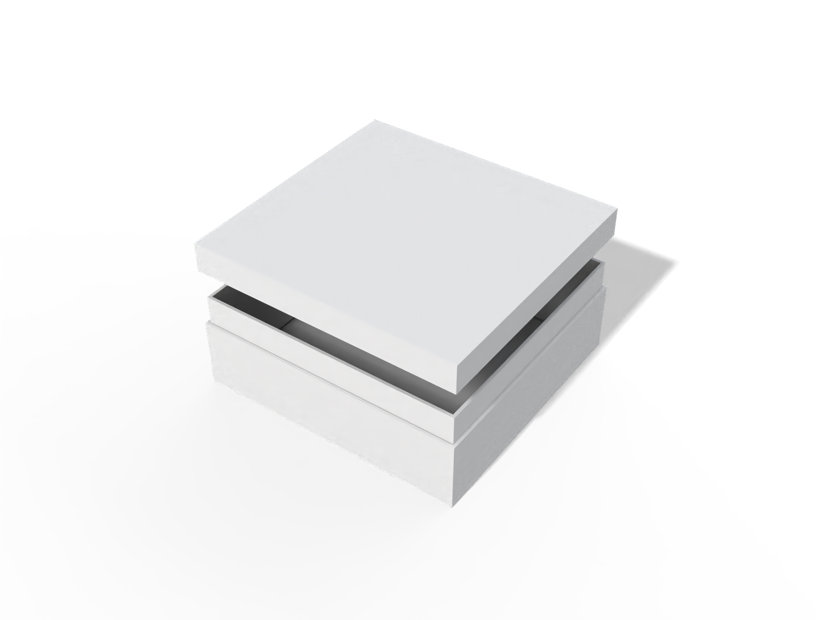 Deep square perfume box — White paperboard