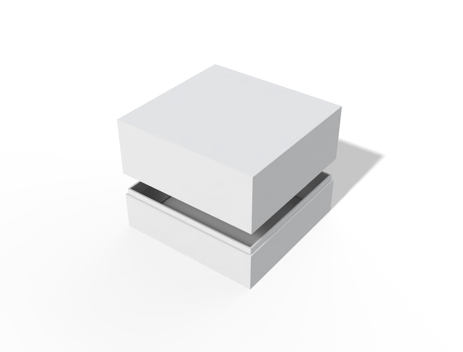 Square perfume box with lid — White paperboard