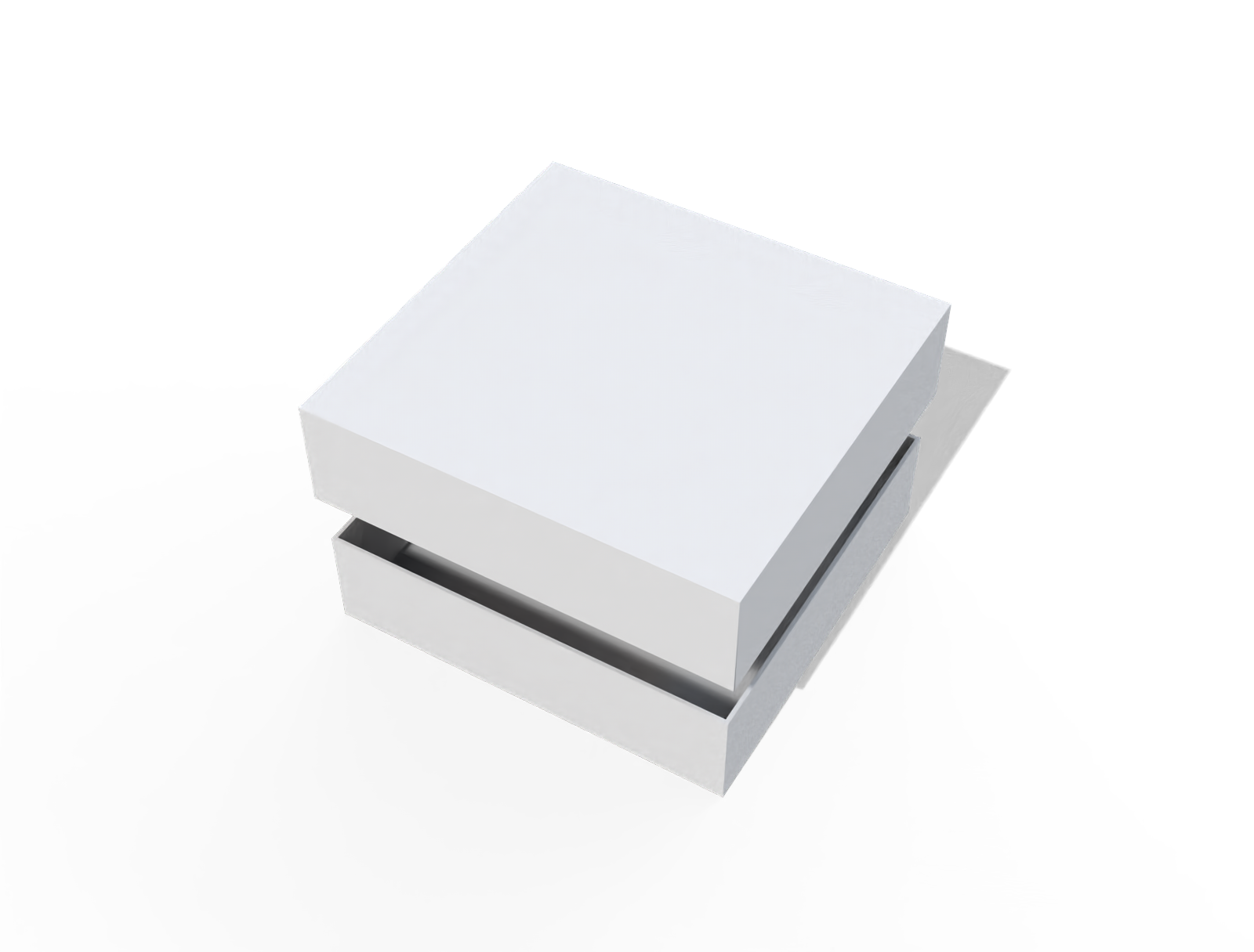 Square double opening perfume box — White paperboard