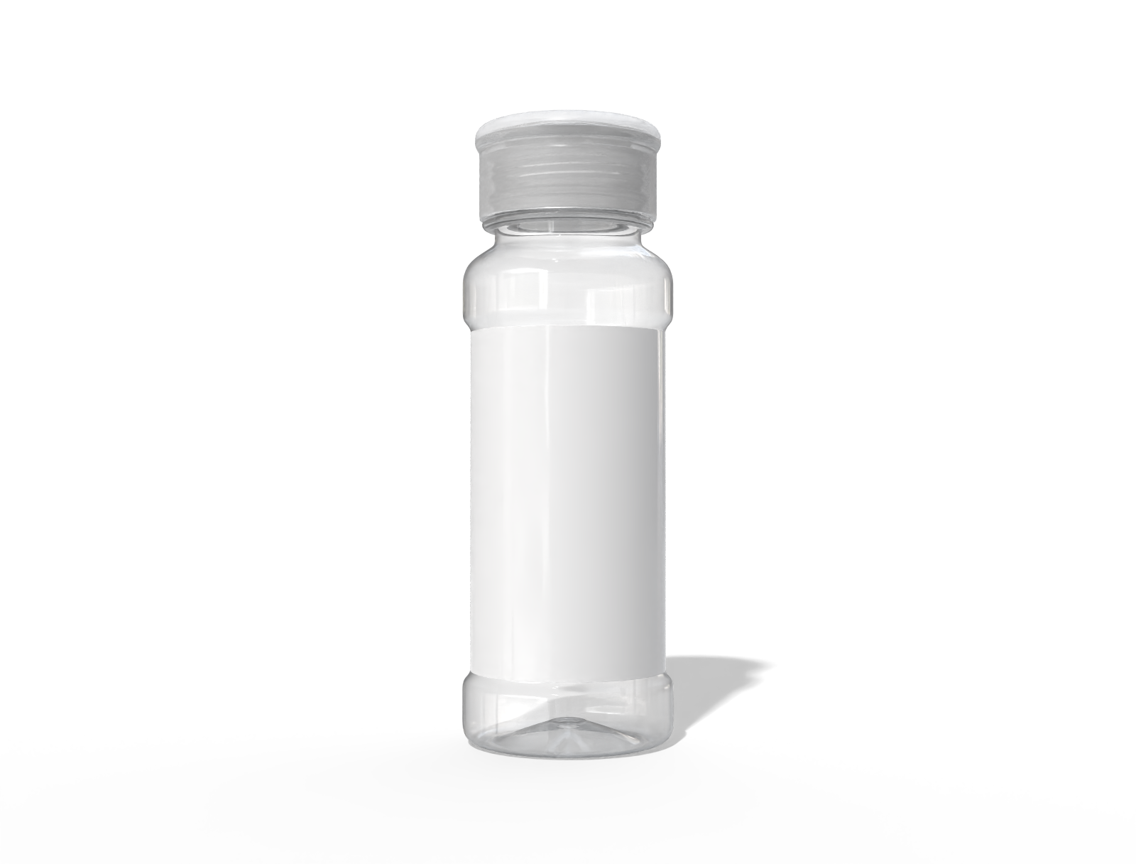 Plastic supplement bottle — Clear glossy plastic