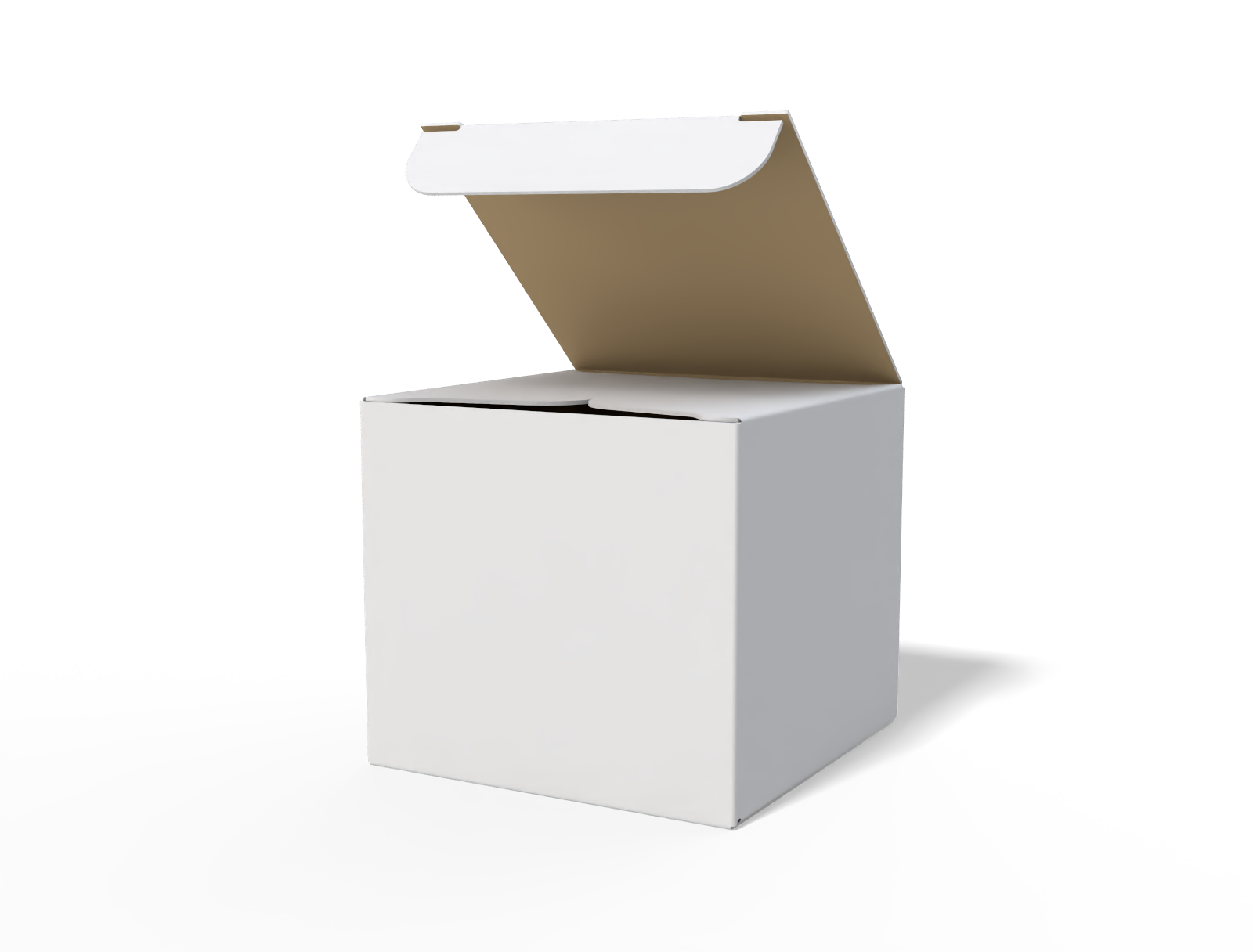 Square cosmetics jar box — White paperboard