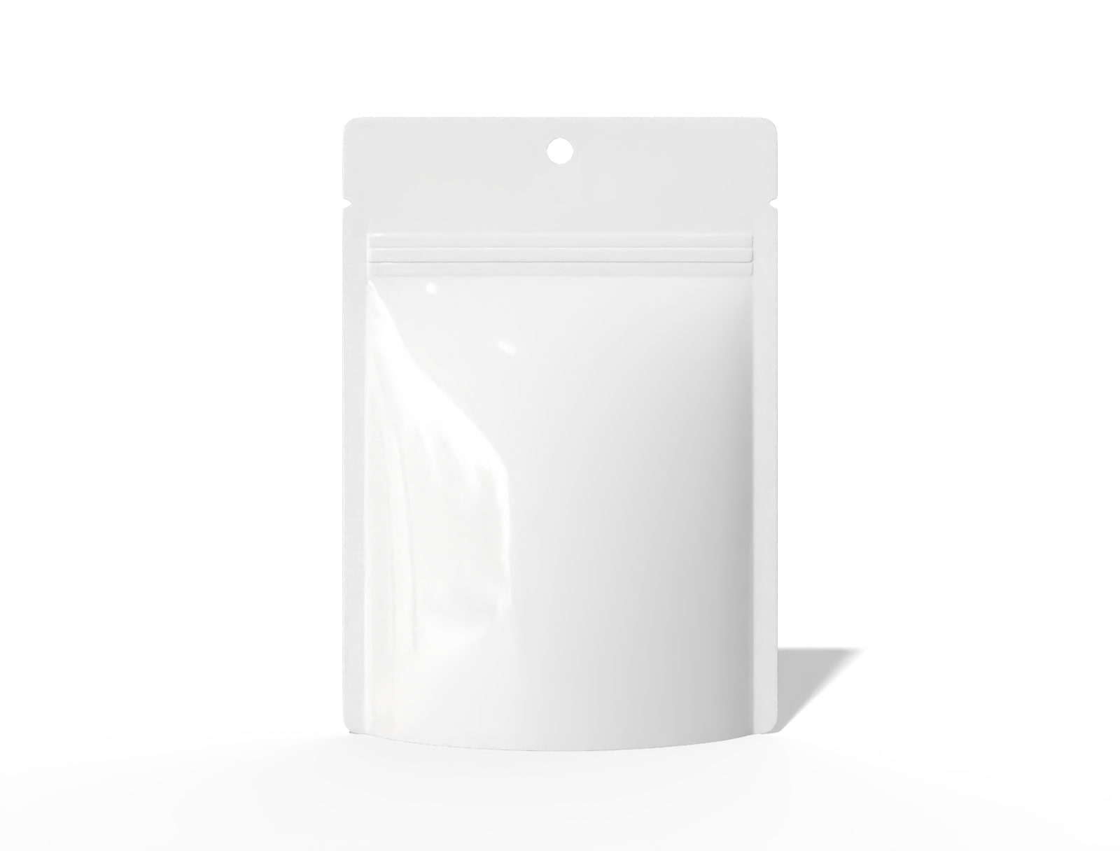 White pouch — Glossy plastic