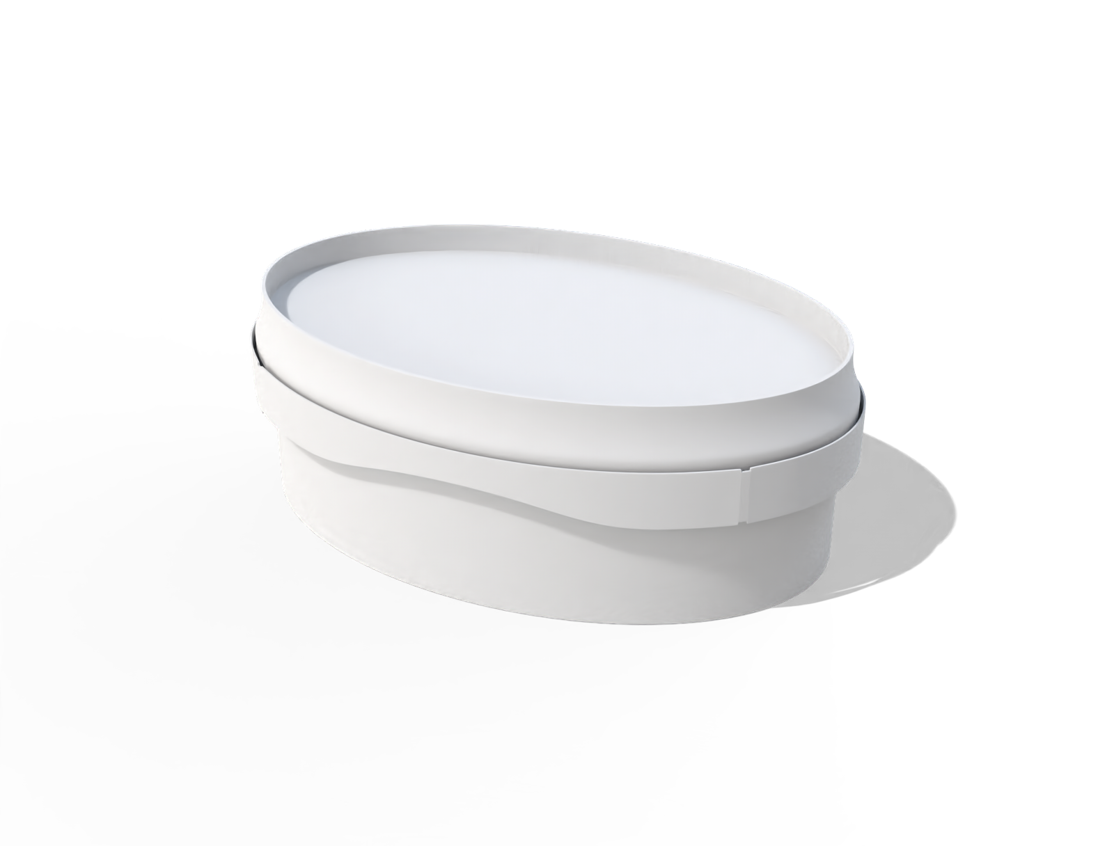 Oval box with lid — Glossy plastic