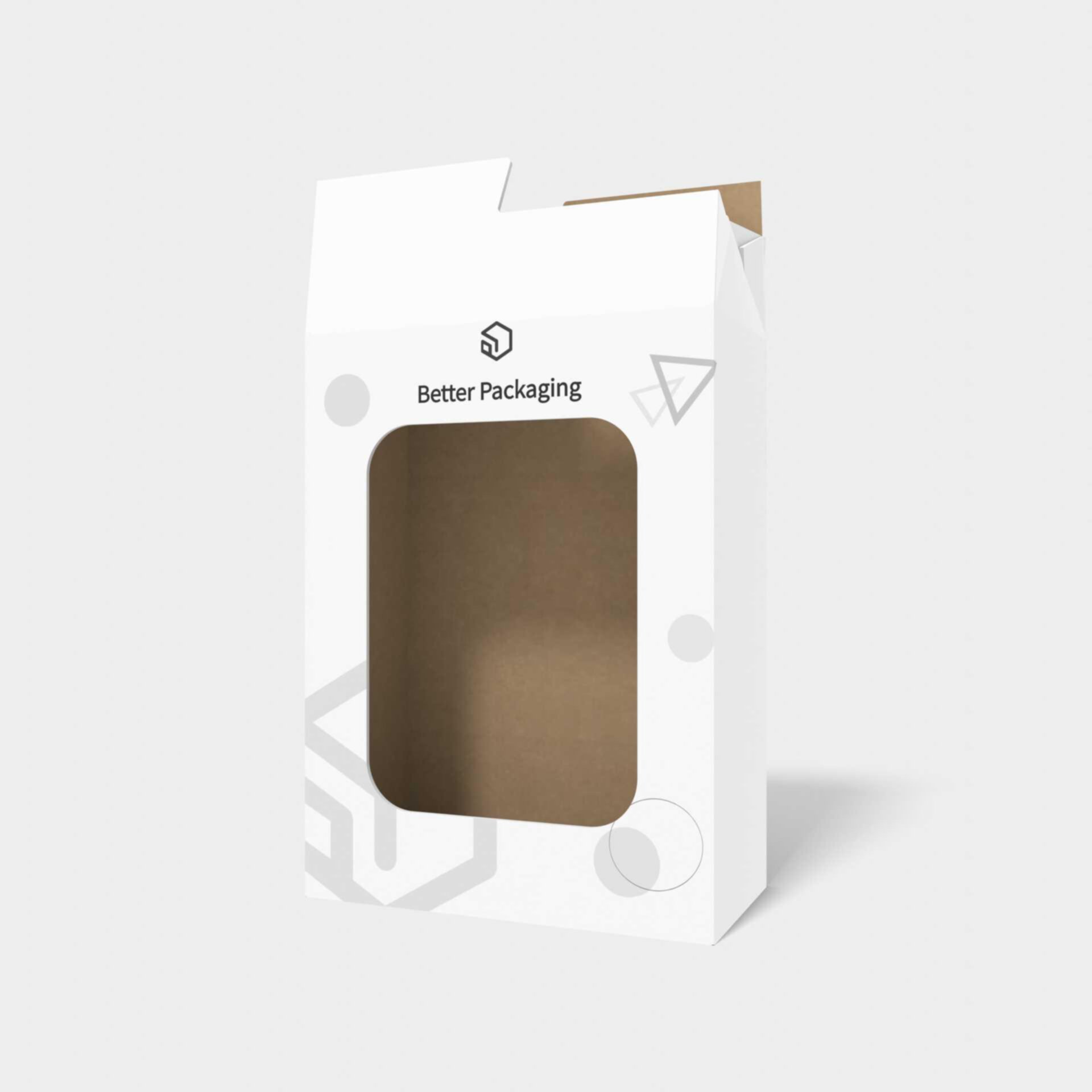 Tuck end box variations with window edgefold — White paperboard