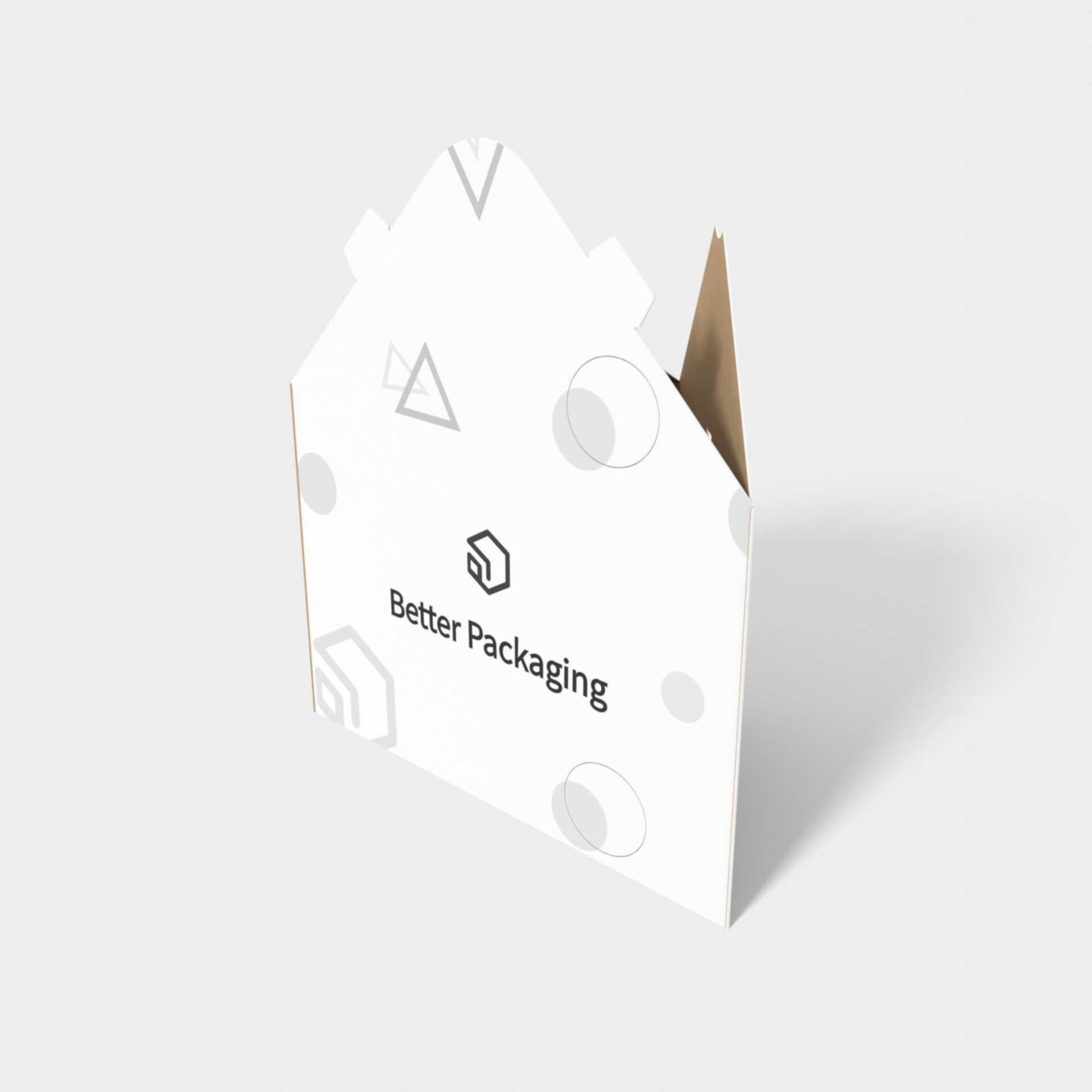Polygonal boxes triangle double snap locks — White paperboard