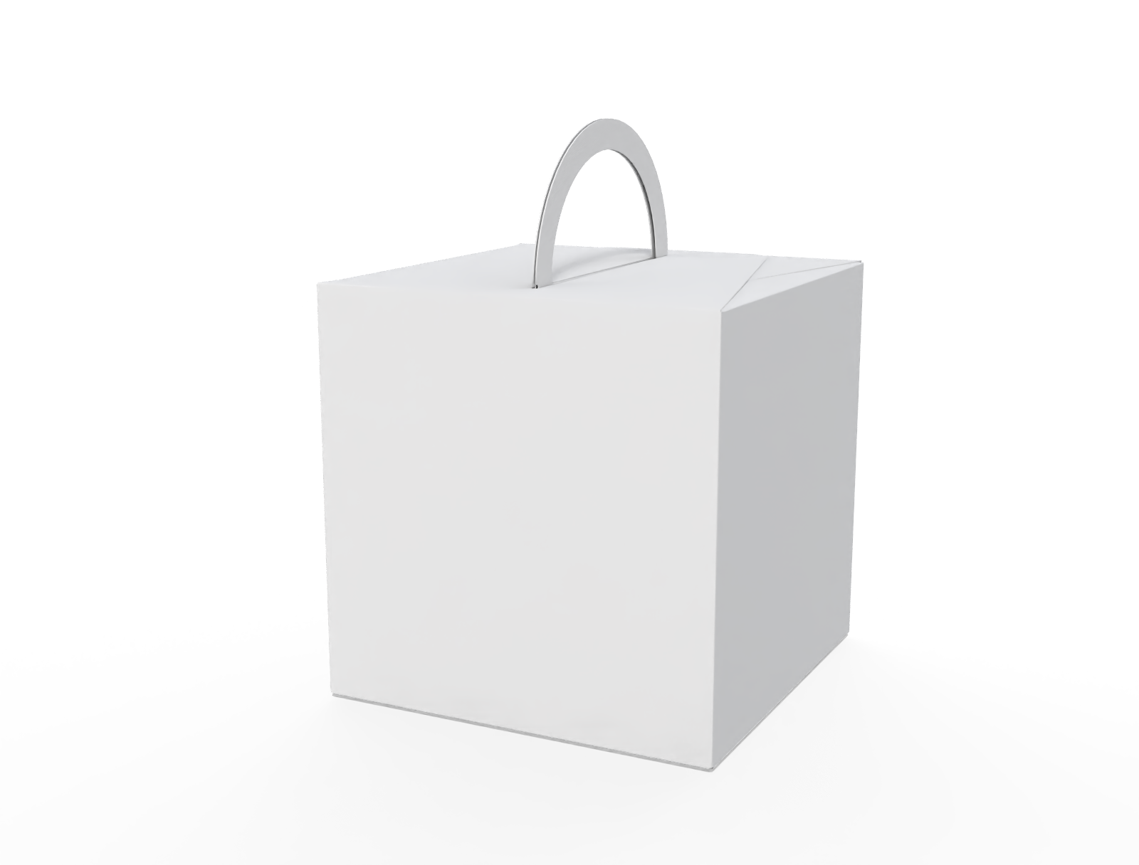 Cake box with handle — White paperboard