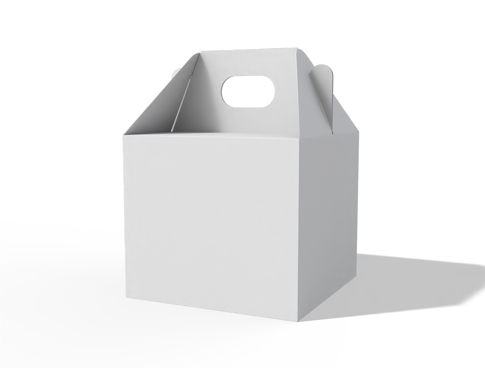 Cake box with handle — White paperboard