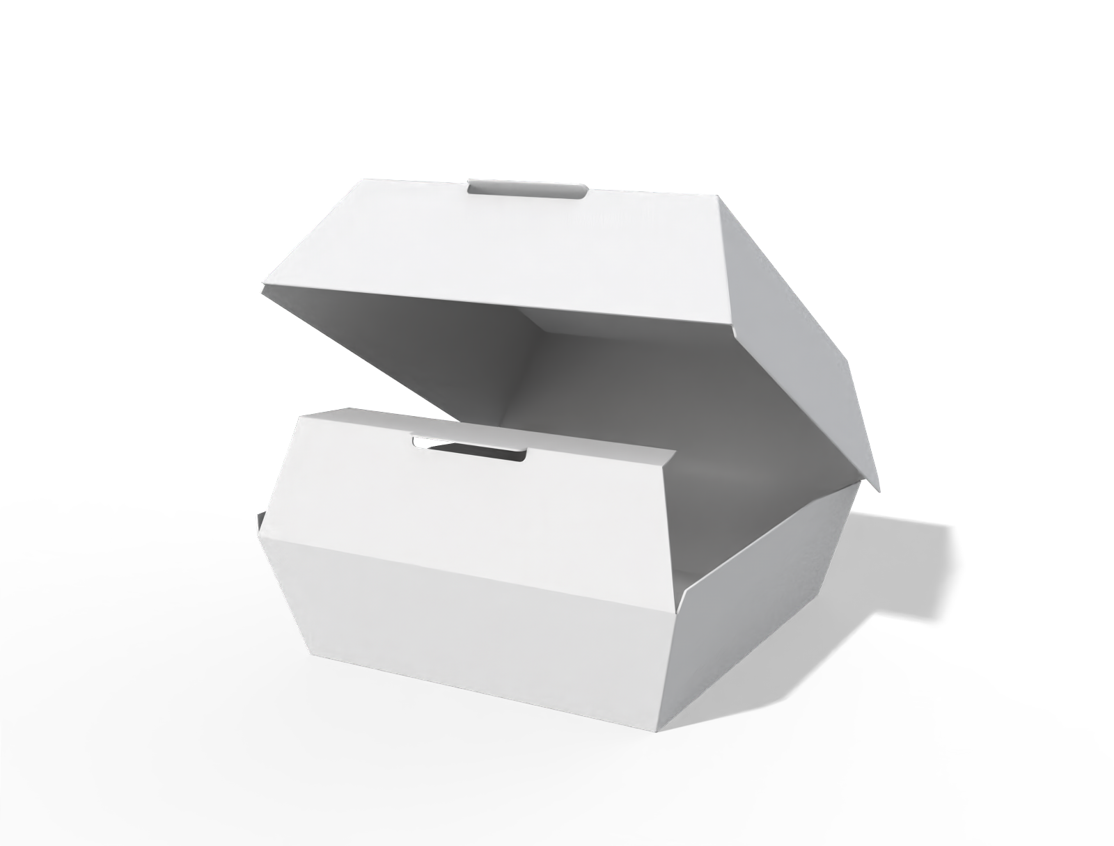 Square cake box — White paperboard