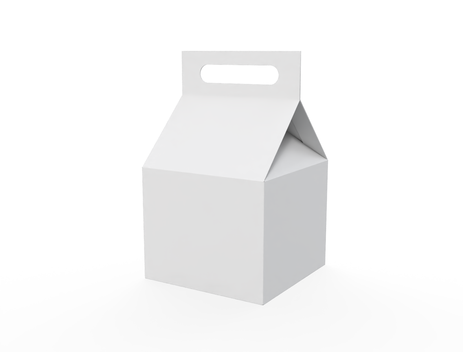 Cake box with handle — White paperboard