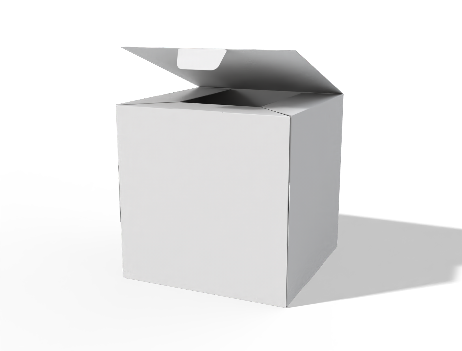 Square cake box — White paperboard