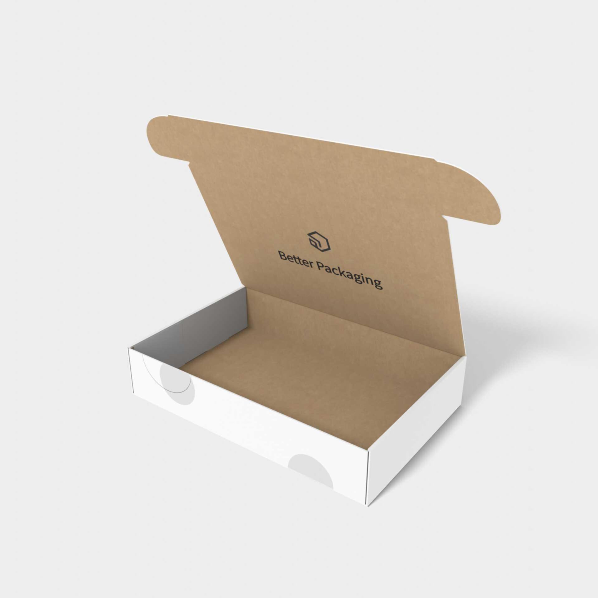 Flip top mailer box — E-flute corrugated board
