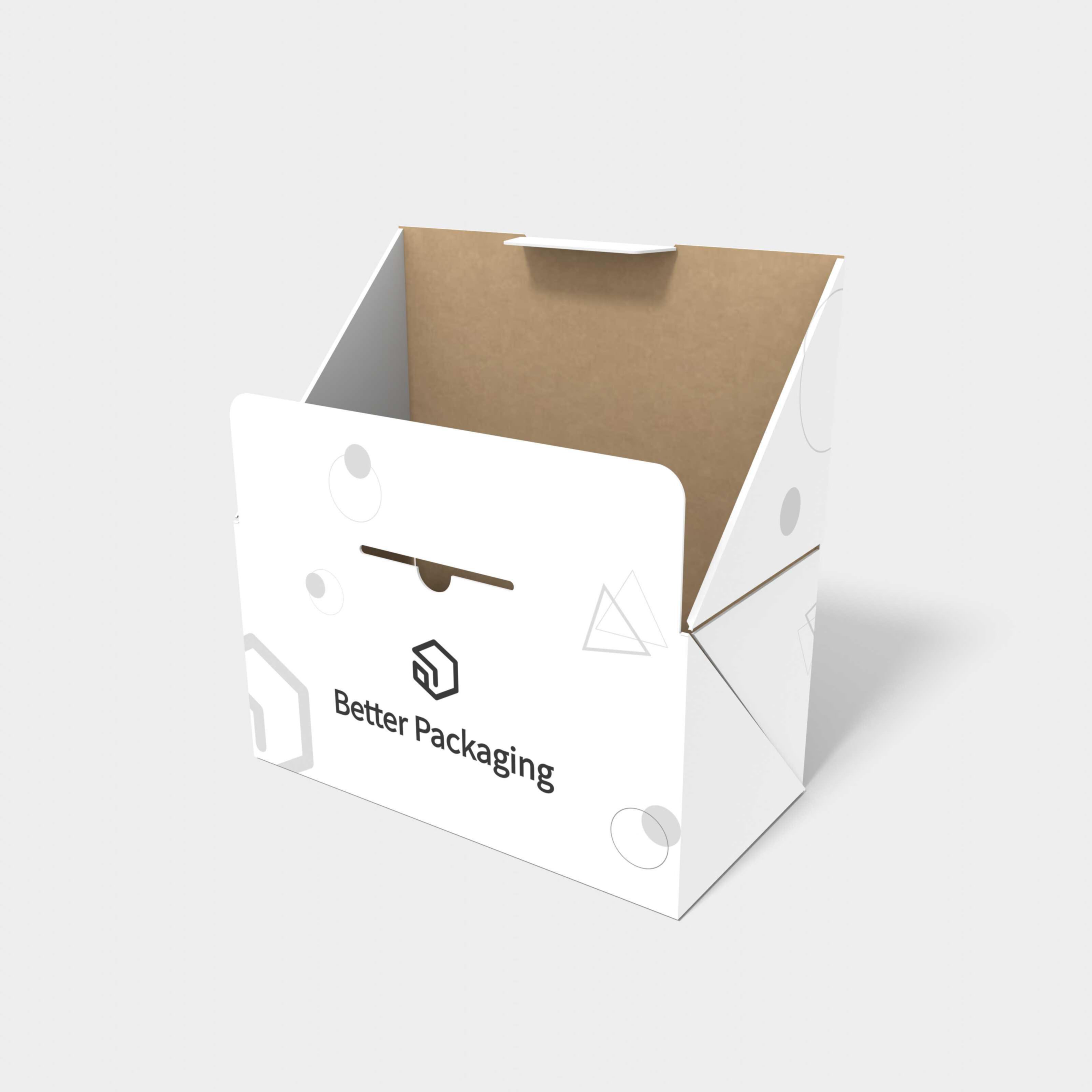 Flip top boxes dump auto lock bottom — Corrugated board