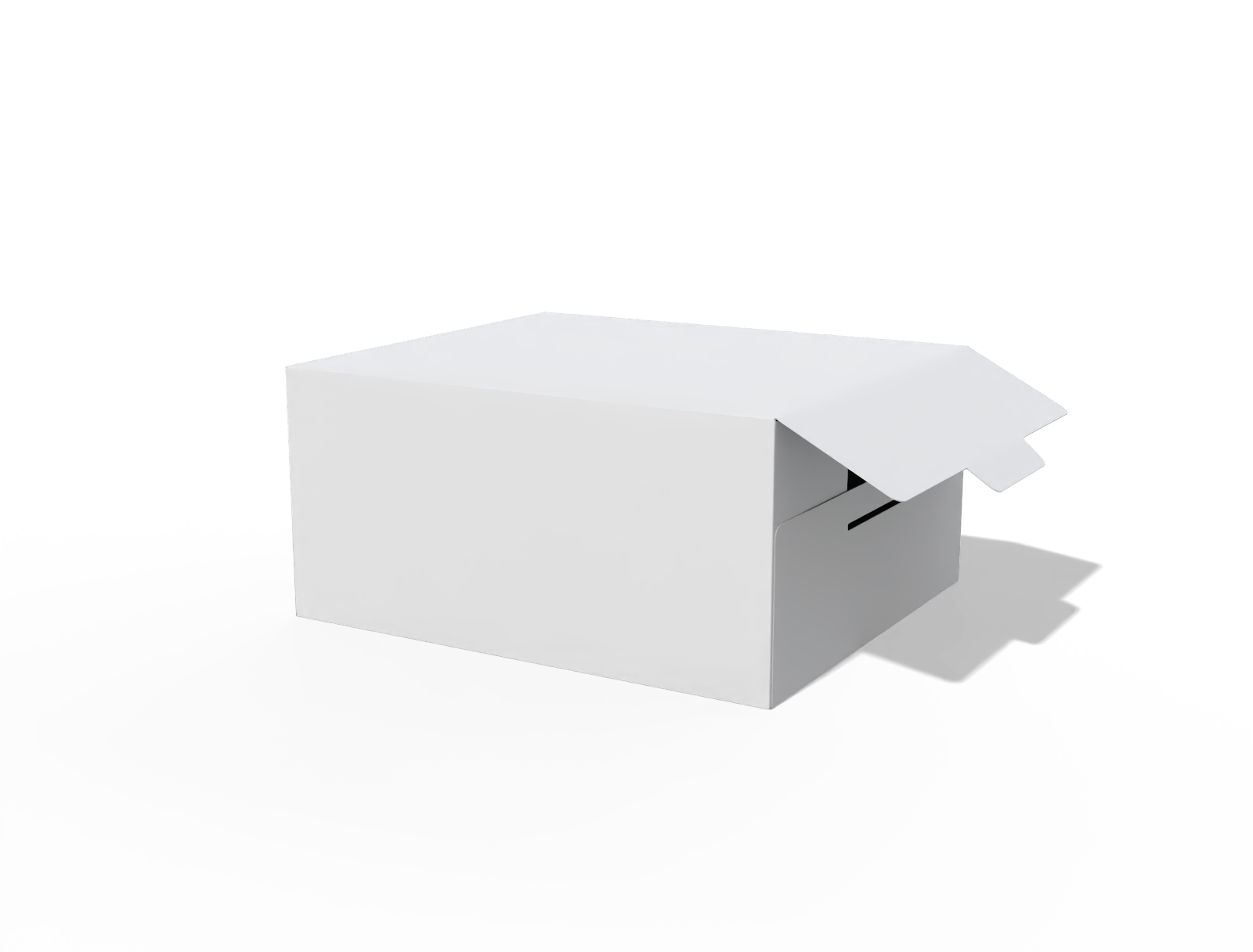 Self locking box — White paperboard