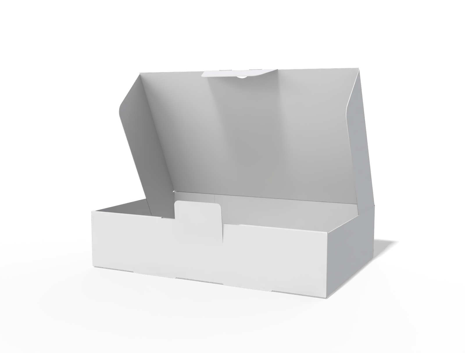 Tuck lock mailer box — White paperboard