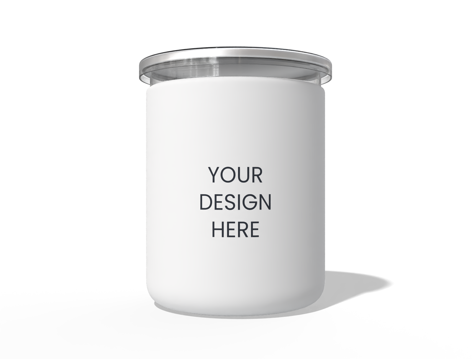 White round jar — Clear glossy plastic