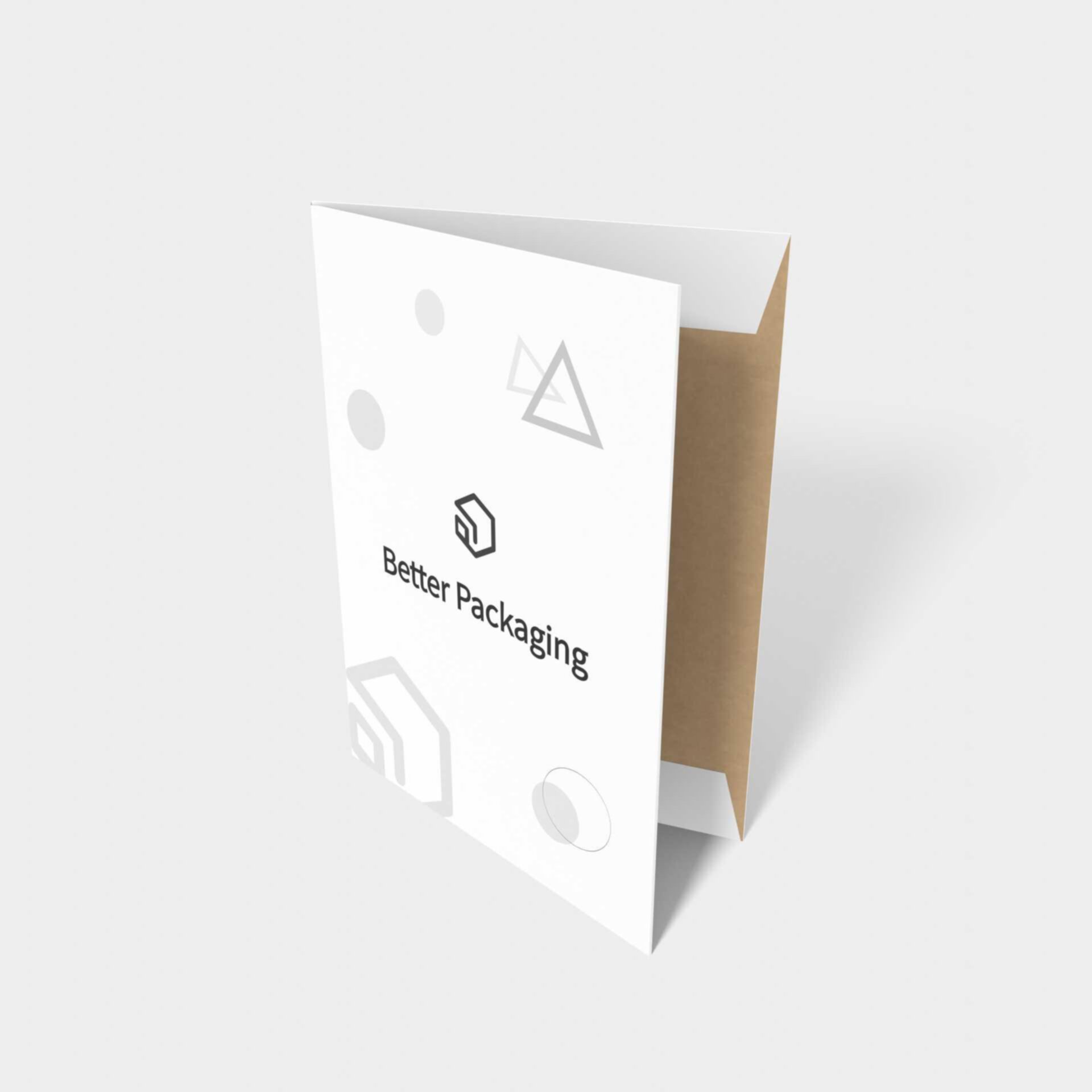 Simple envelope package — White paperboard